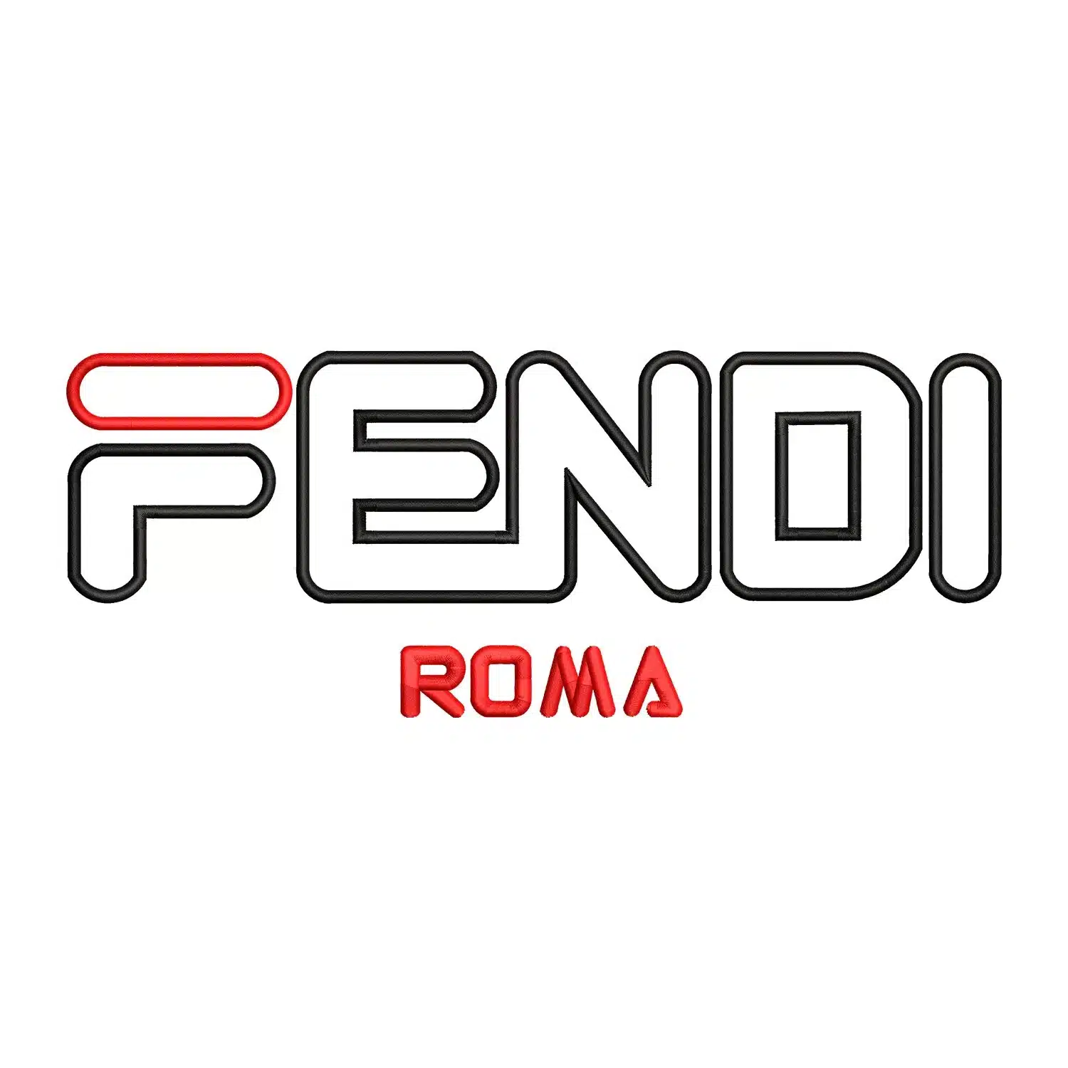 Fendi Roma Logo Embroidery Design