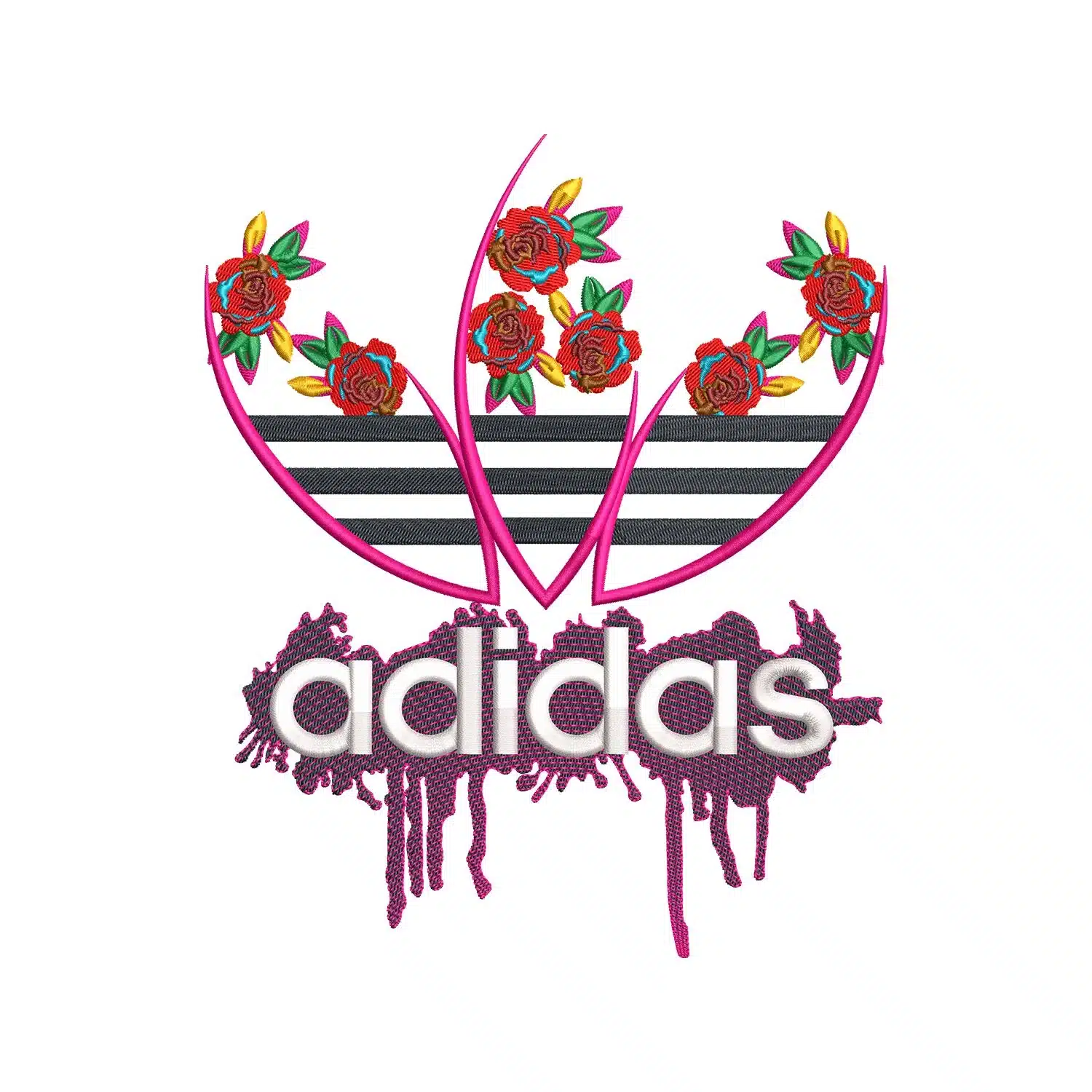 Adidas Floral Embroidery Design