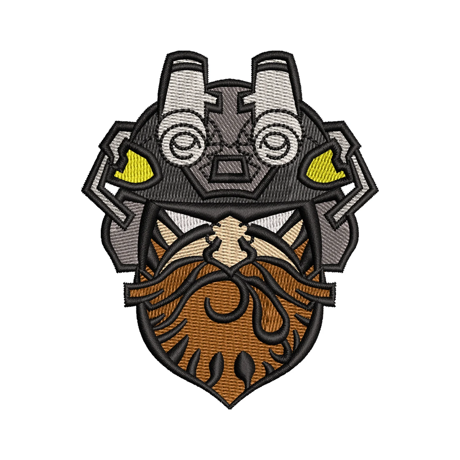 Commando Head Embroidery Design