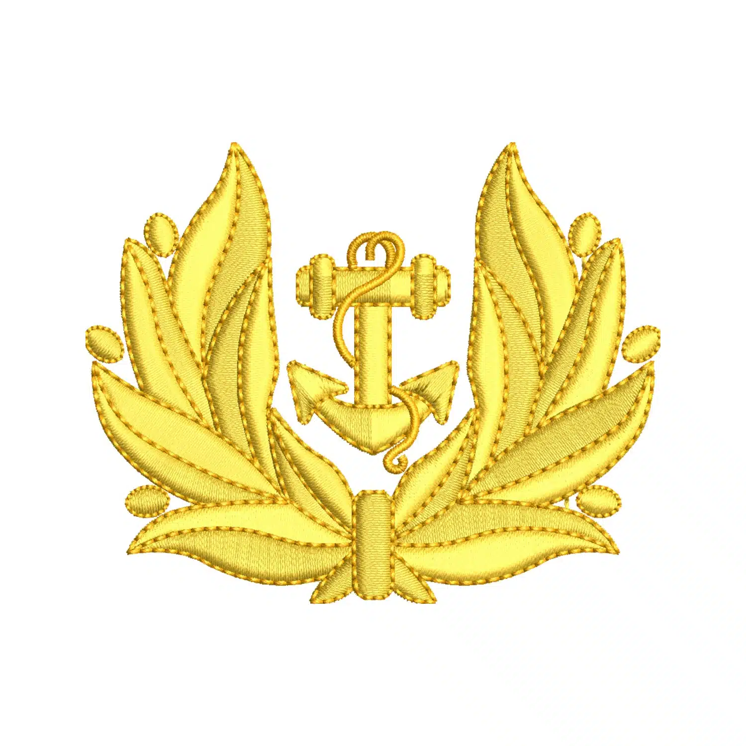 Military Golden Wreath Embroidery Design