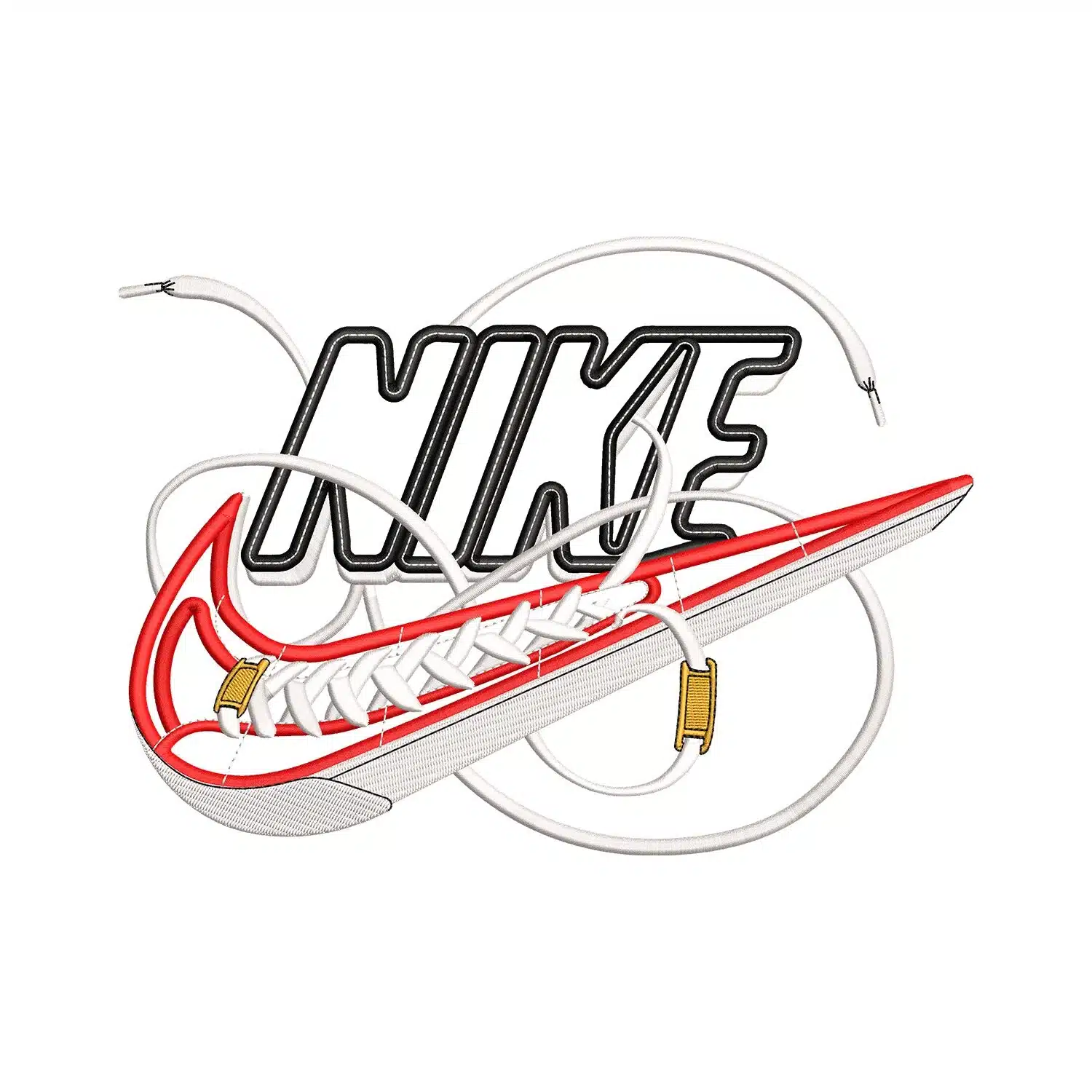 Nike Shoe Lace Embroidery Design