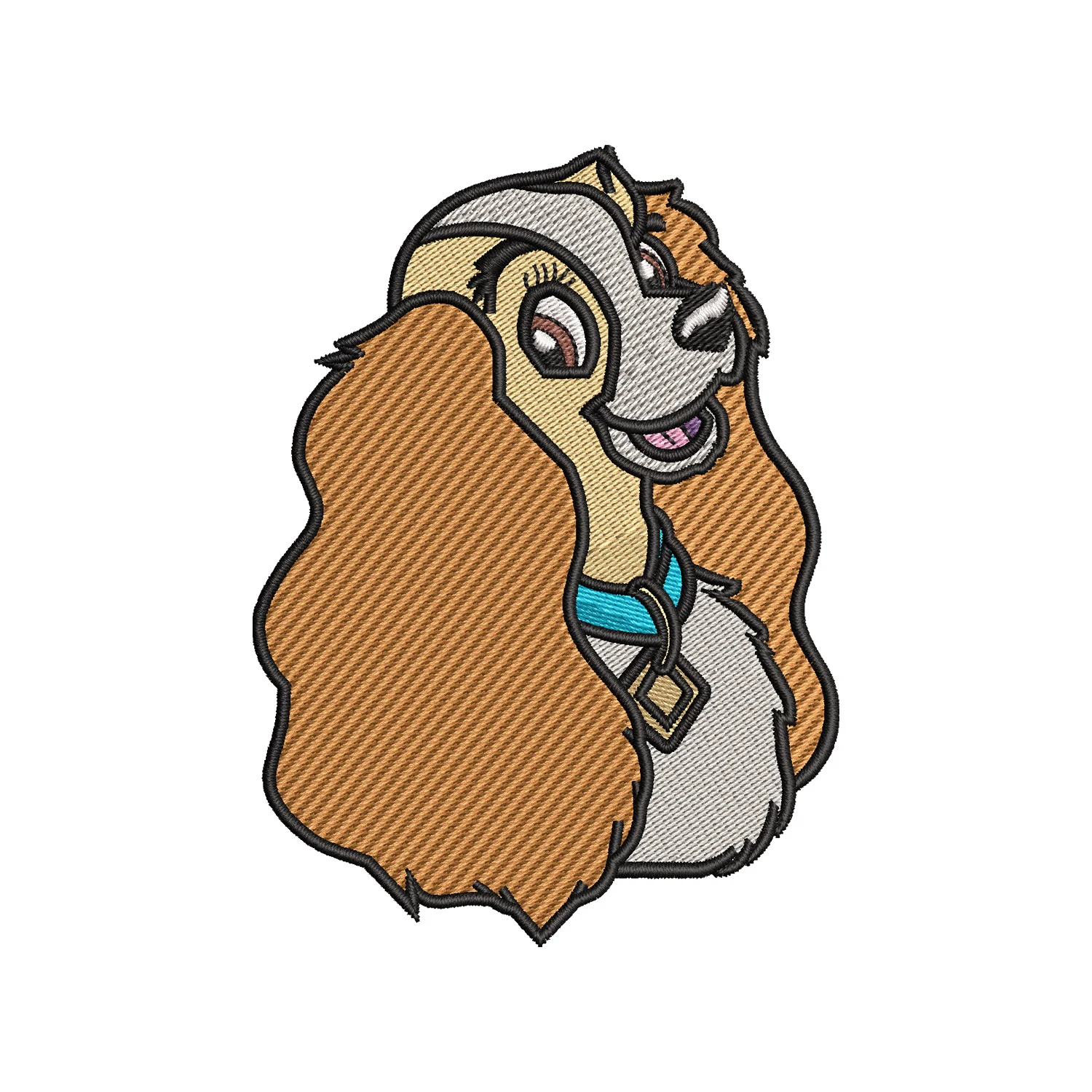 Lady Dog Embroidery Design