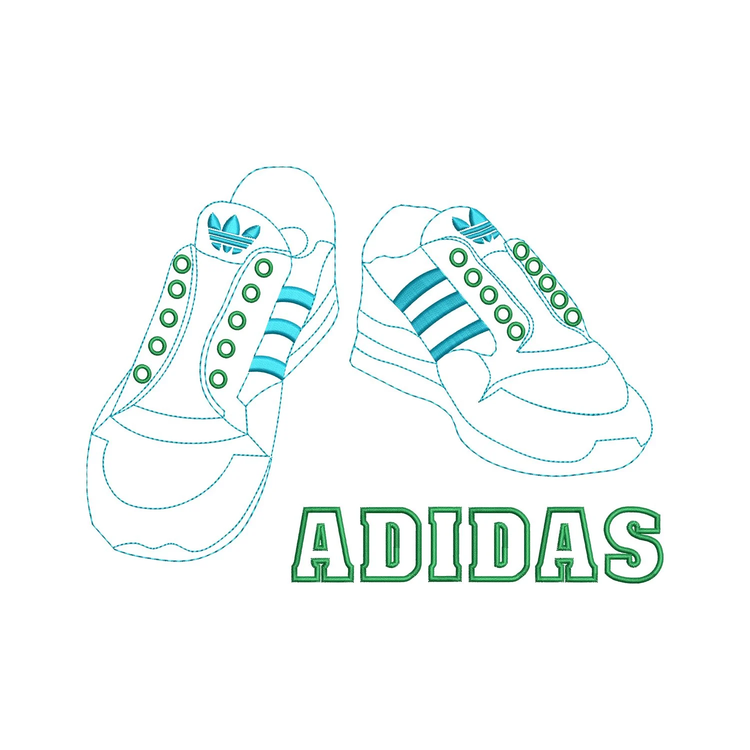 Adidas Sneakers Embroidery Design