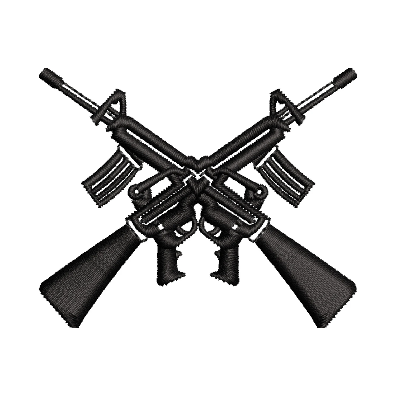 Crossed Assault Rifle Embroidery Design