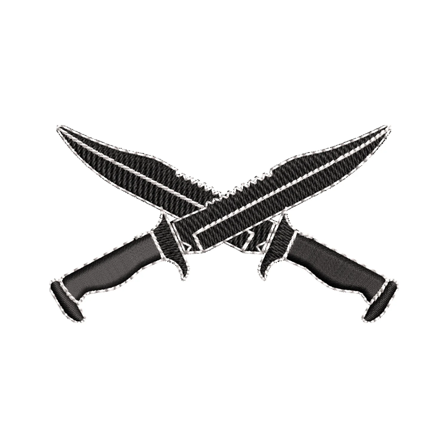 Crossed Combat Knife Embroidery Design