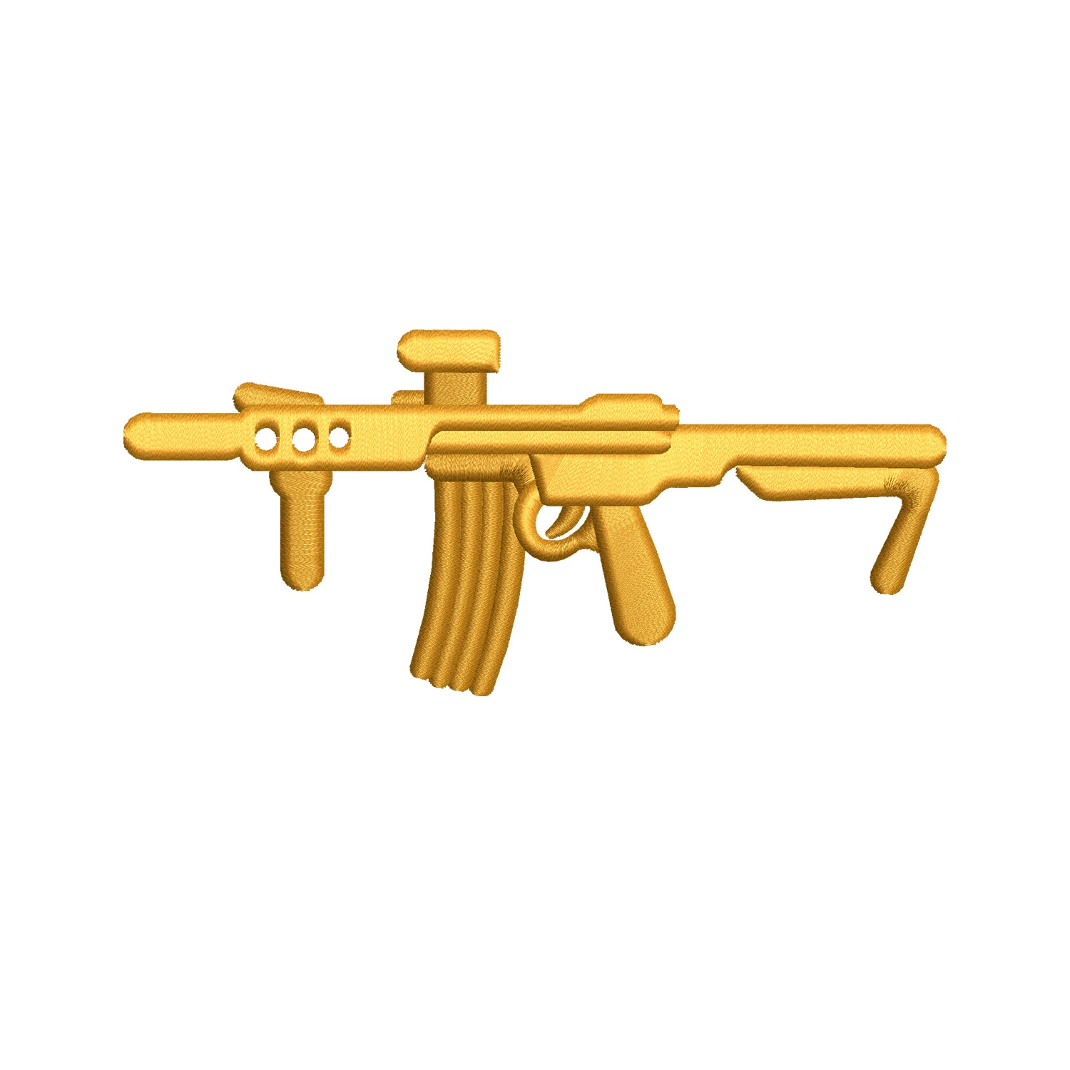 Gold Assault Rifle Embroidery Design