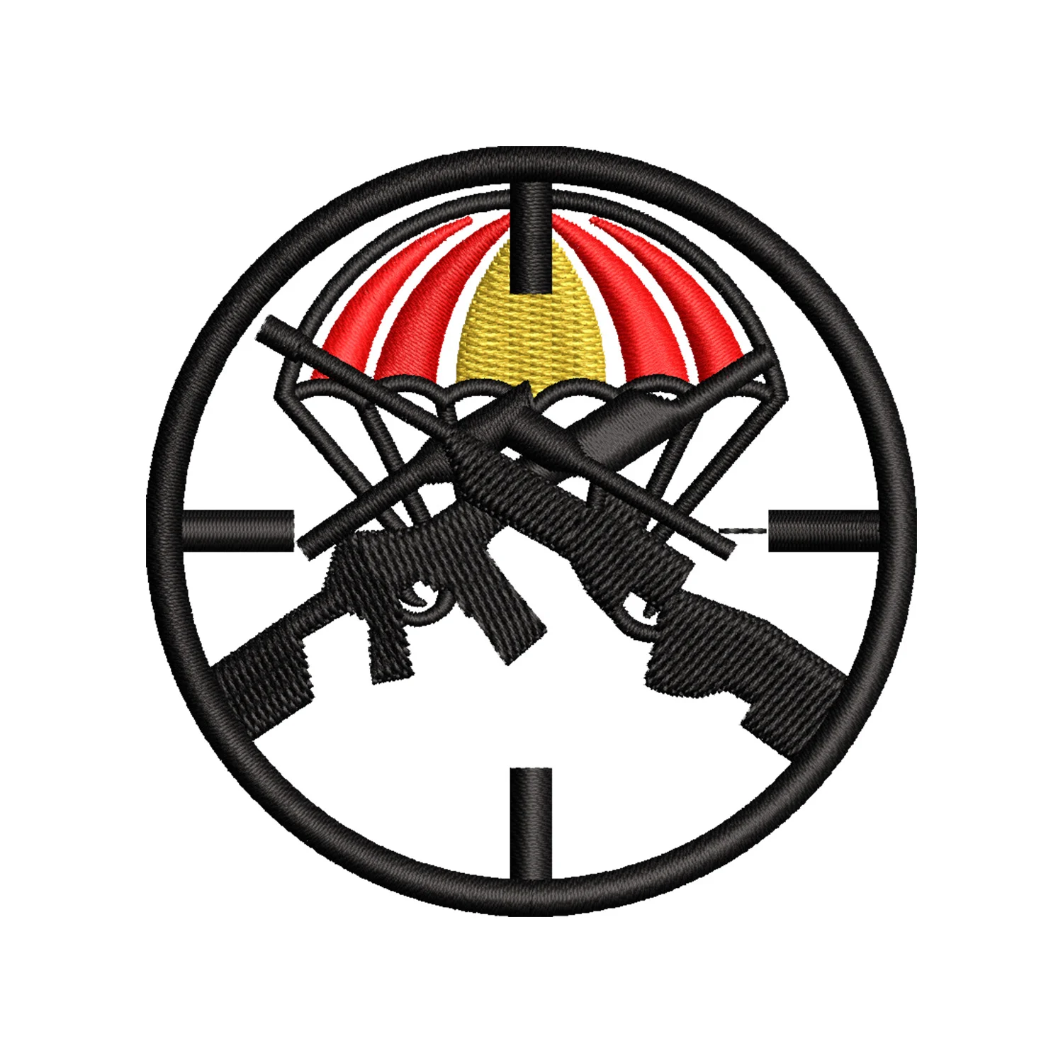 Rifle Parachute Embroidery Design