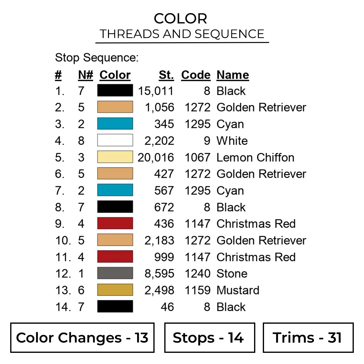 Christmas Chef Embroidery Design 2 Color CHR61