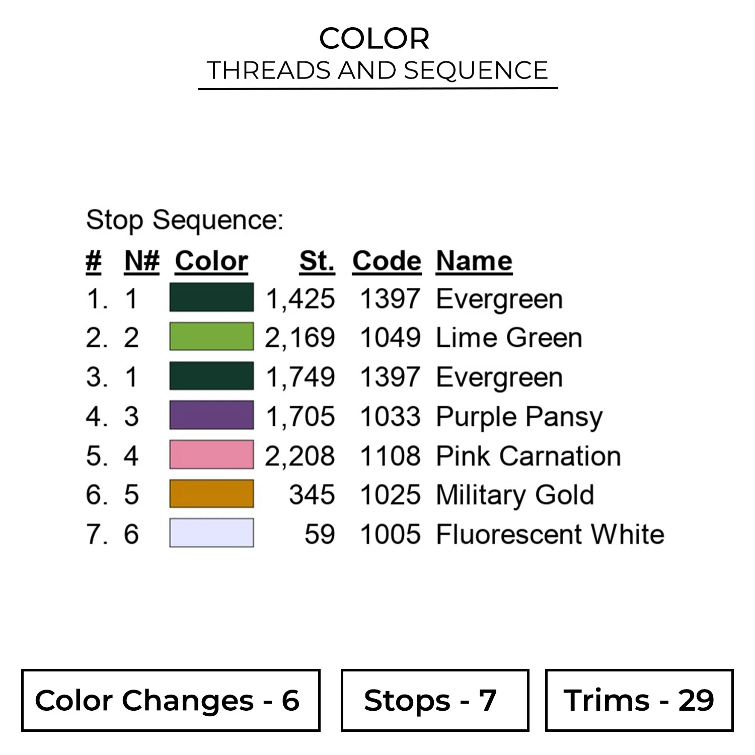 Floral Line Embroidery Design 2 Color FLR52