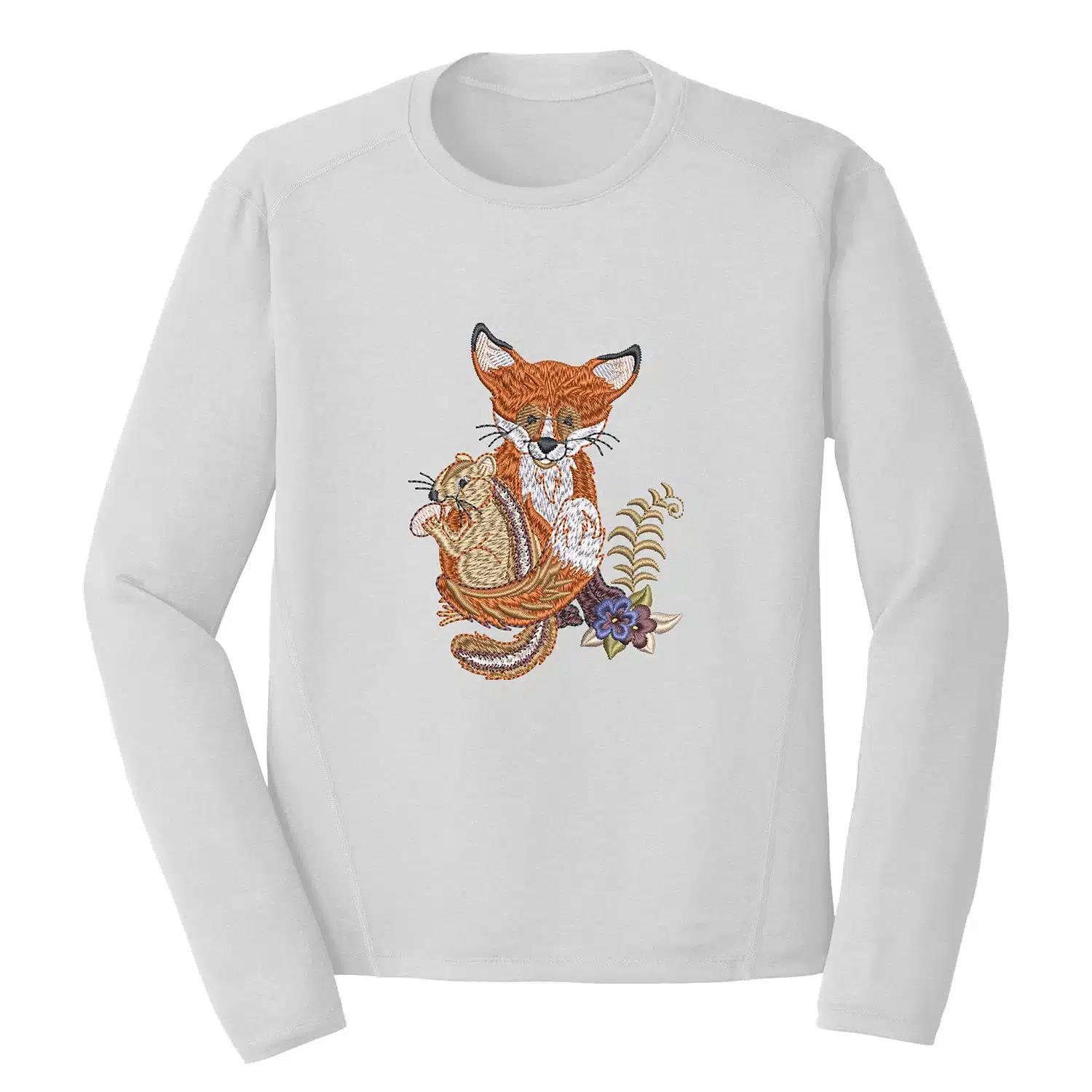 Fox With a Squirrel Embroidery Design - Animal Embroidery Design 1 Mockup AML121