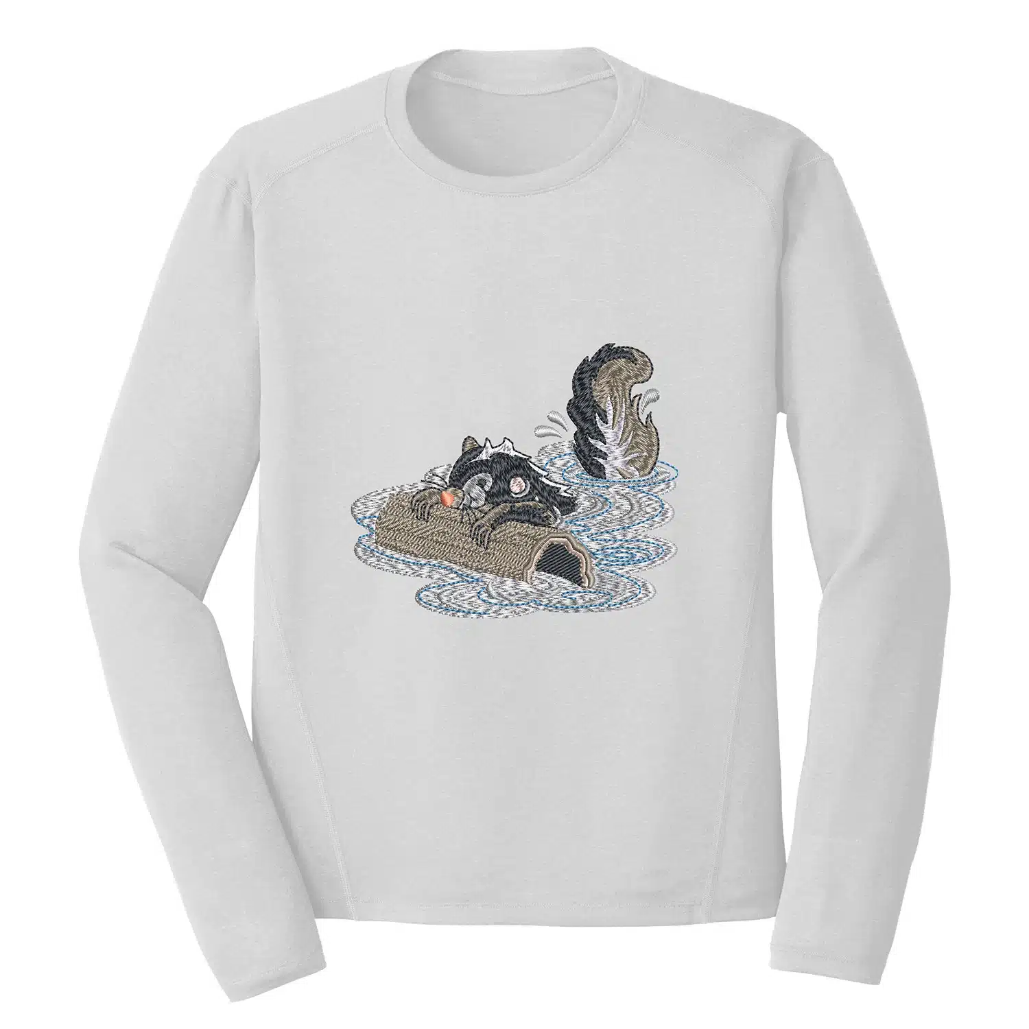 Skunk in a Puddle Embroidery Design - Animal Embroidery Design 1 Mockup AML125