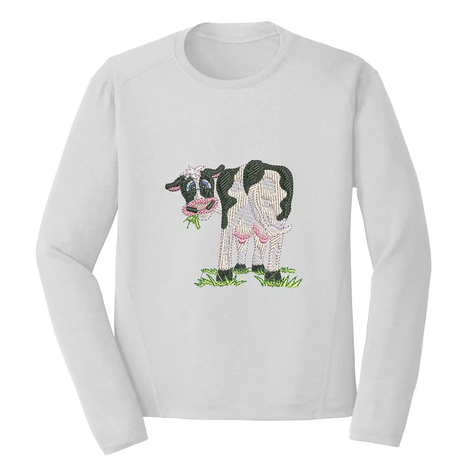 Cow Eating Grass Embroidery Design - Animal Embroidery Design 1 Mockup AML98