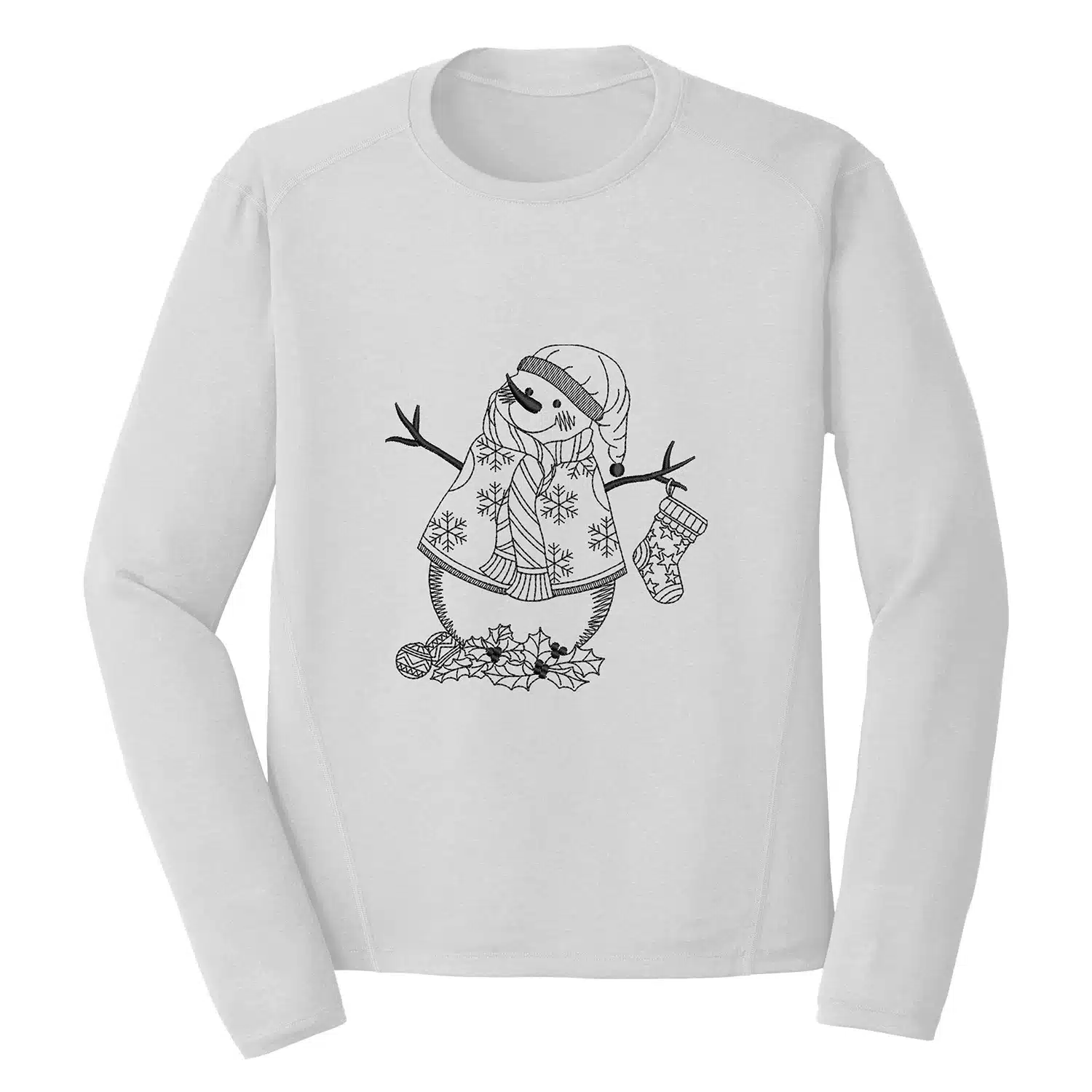 Snowman Embroidery Design 1 Mockup CHR11