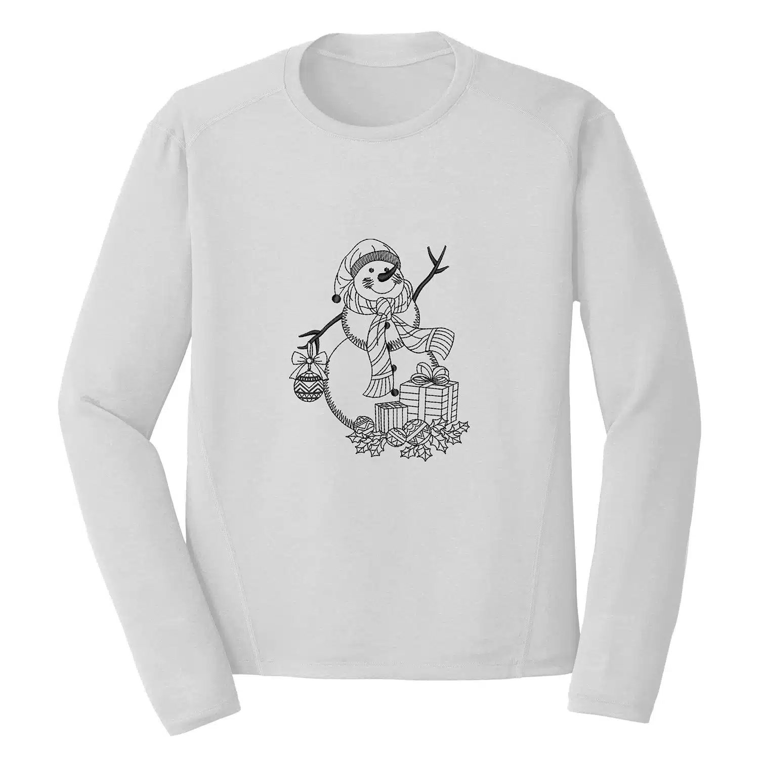 Snowman Embroidery Design 1 Mockup CHR12
