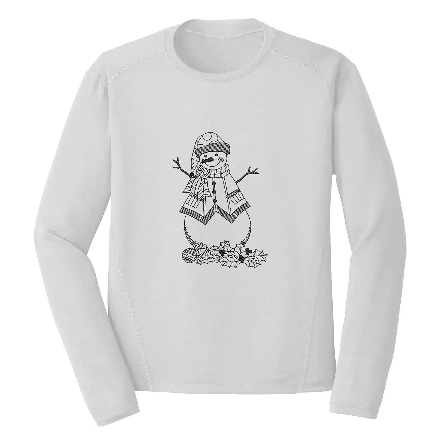 Snowman Embroidery Design 1 Mockup CHR13