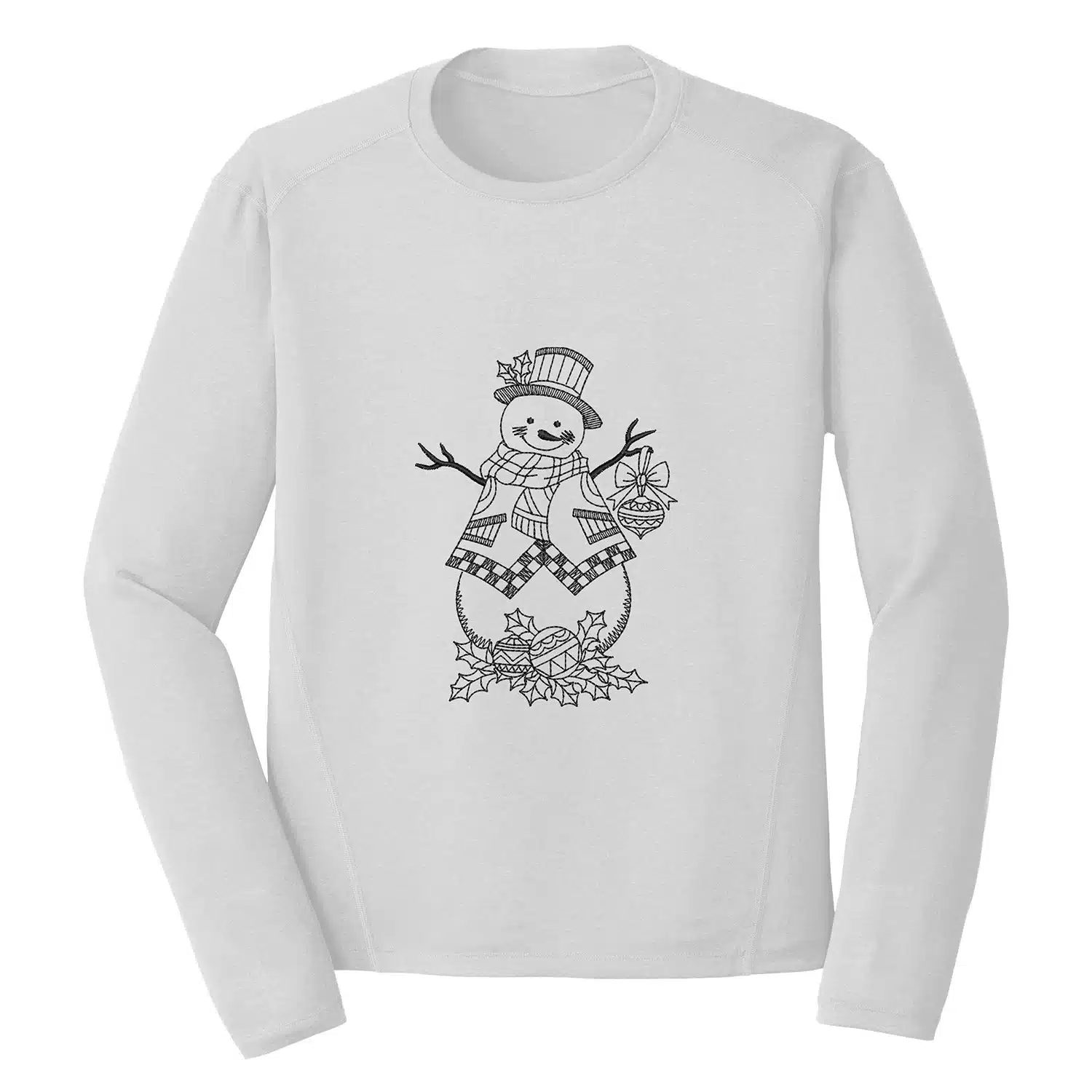 Snowman Embroidery Design 1 Mockup CHR14
