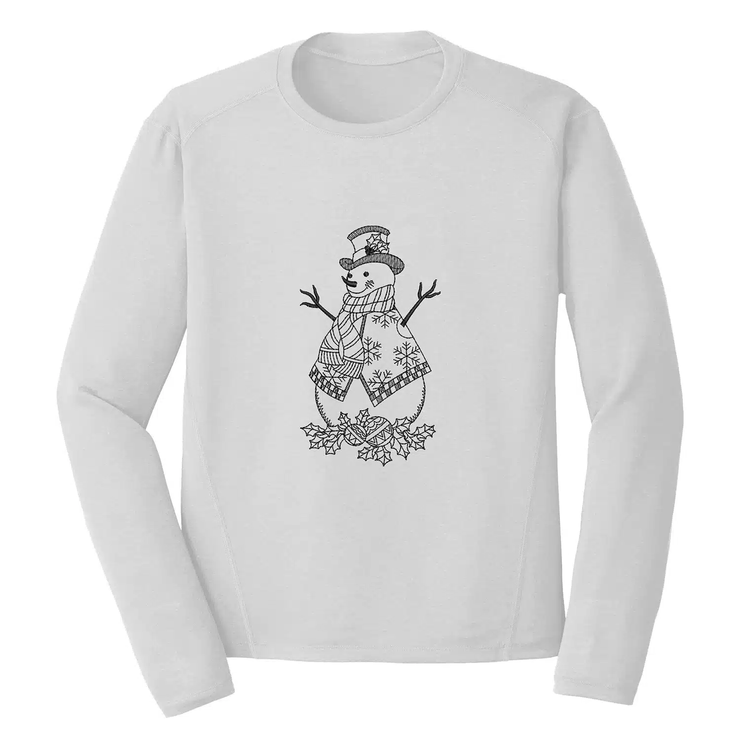 Snowman Embroidery Design 1 Mockup CHR15