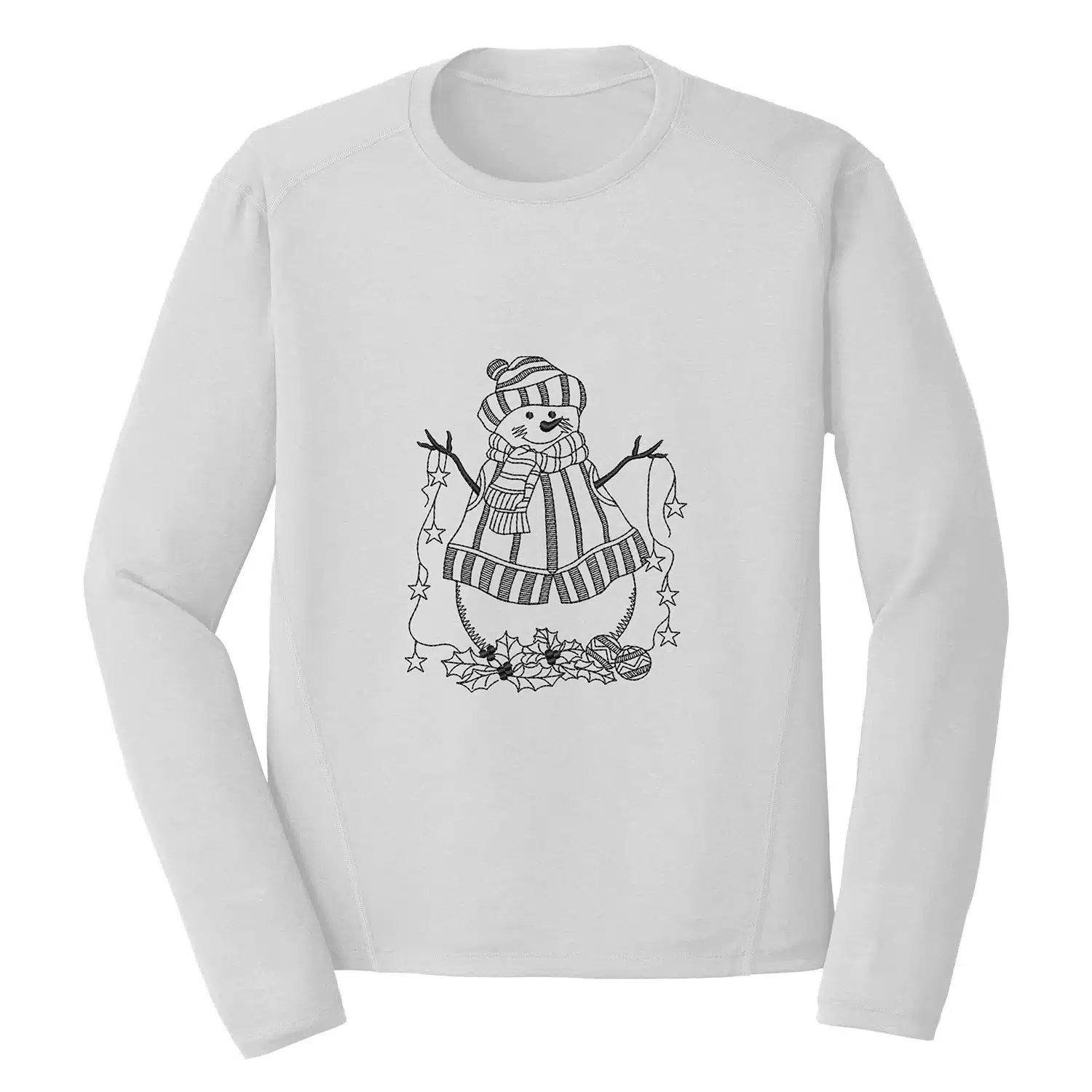 Snowman Embroidery Design 1 Mockup CHR17