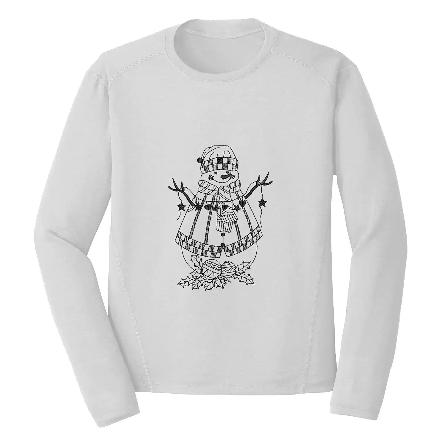 Snowman Embroidery Design 1 Mockup CHR18