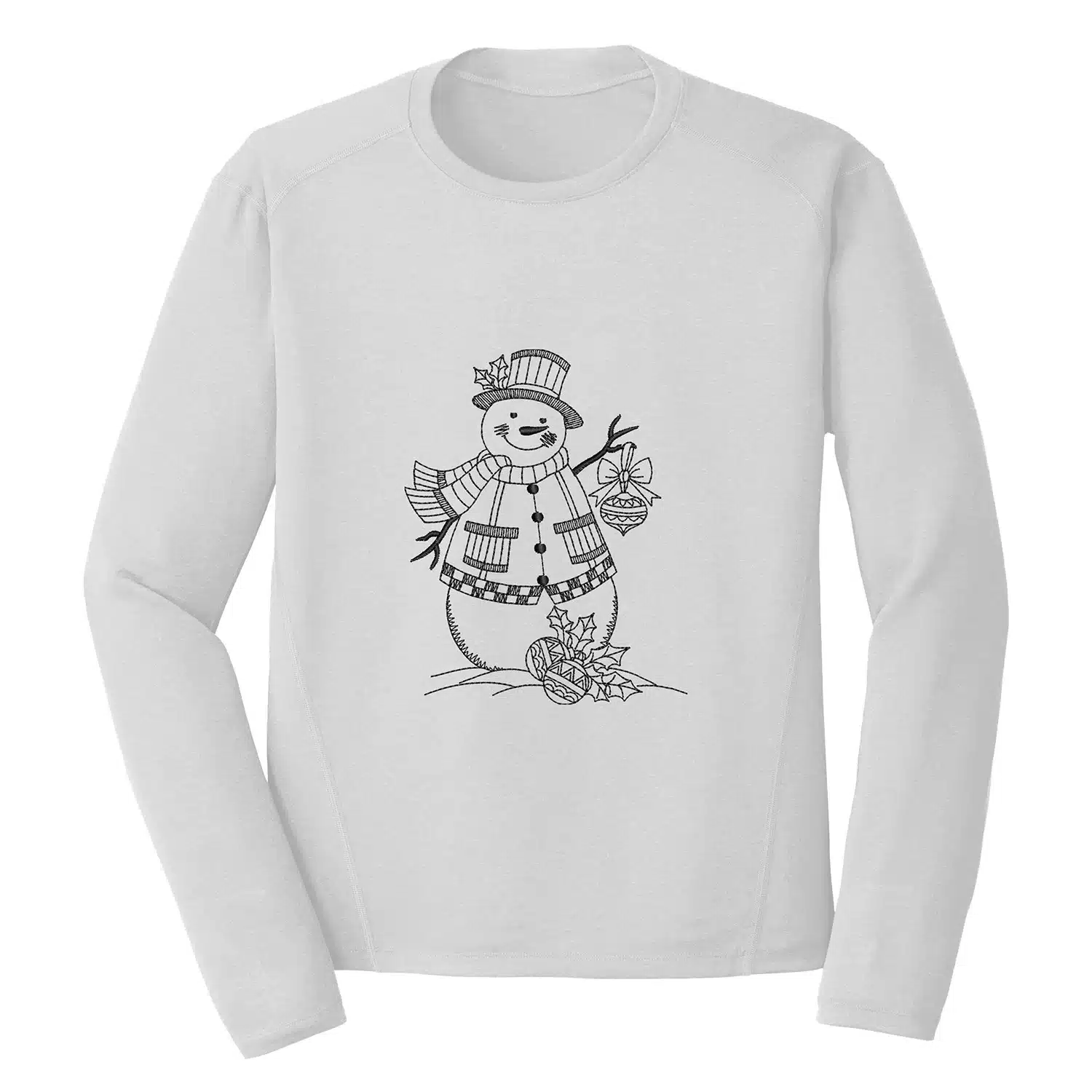 Snowman Embroidery Design 1 Mockup CHR19
