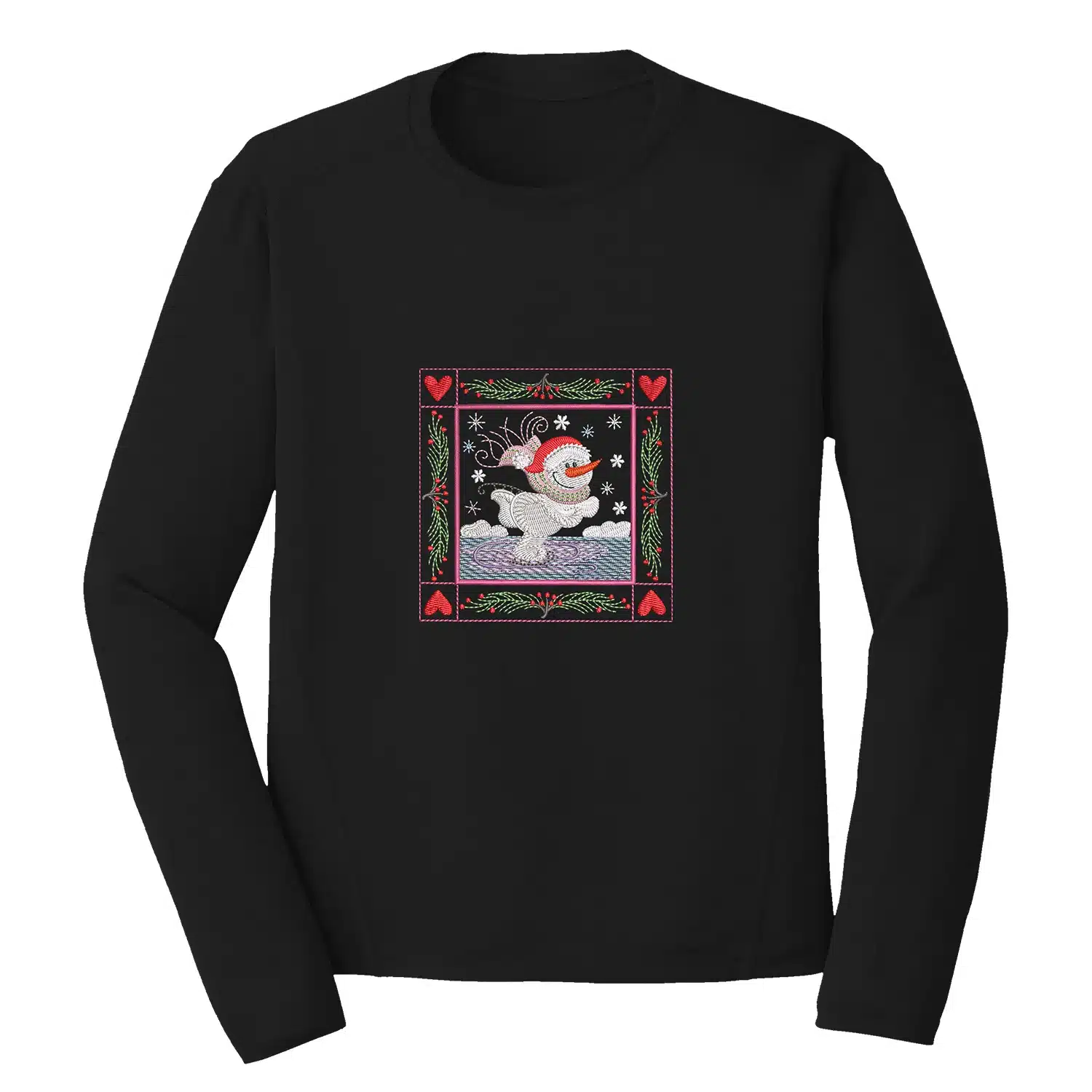 Snowman Embroidery Design 1 Mockup CHR22