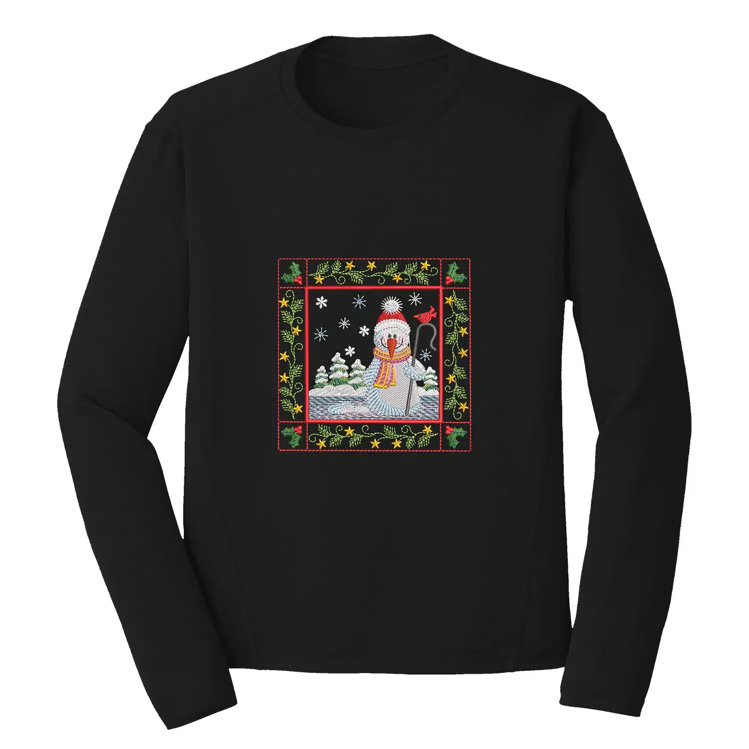 Snowman Embroidery Design 1 Mockup CHR27