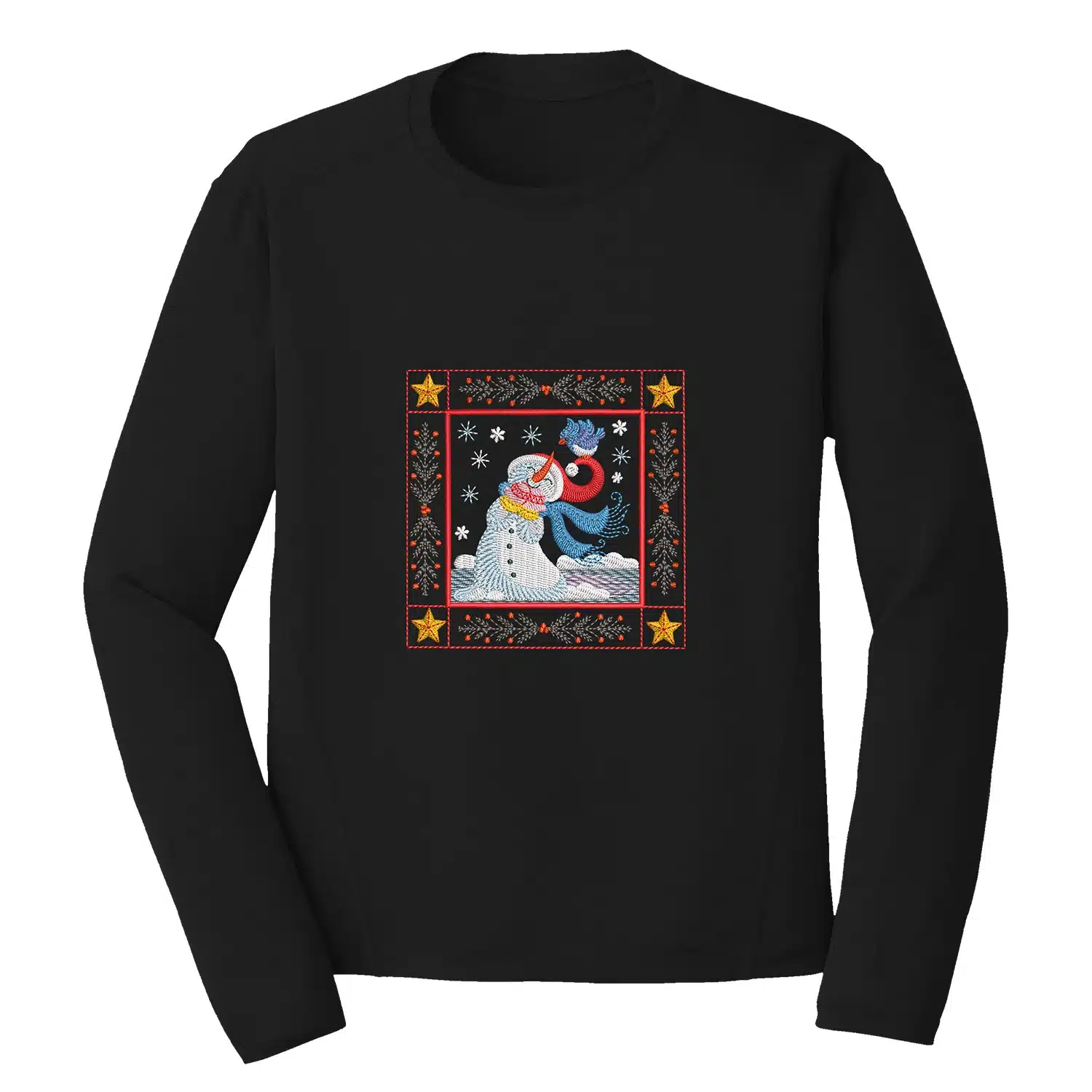 Snowman Embroidery Design 1 Mockup CHR28