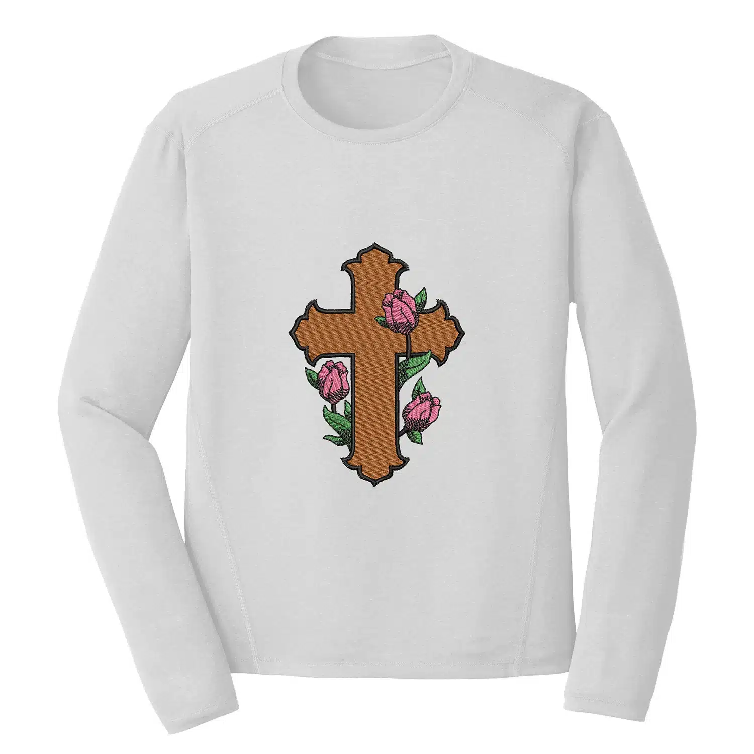 Floral Cross Embroidery Design - Christian Embroidery Design 1 Mockup RLG58