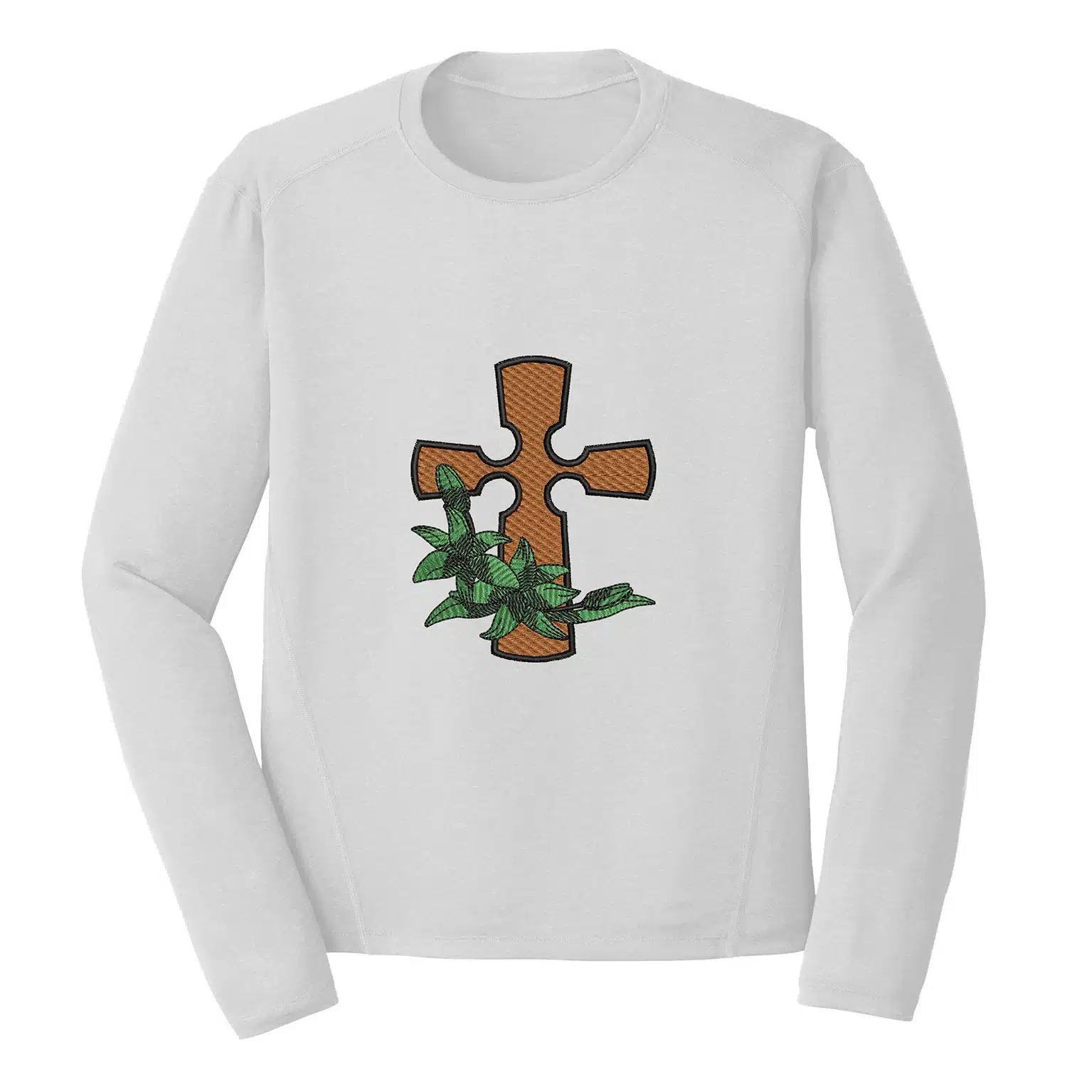 Floral Cross Embroidery Design - Christian Embroidery Design 1 Mockup RLG59