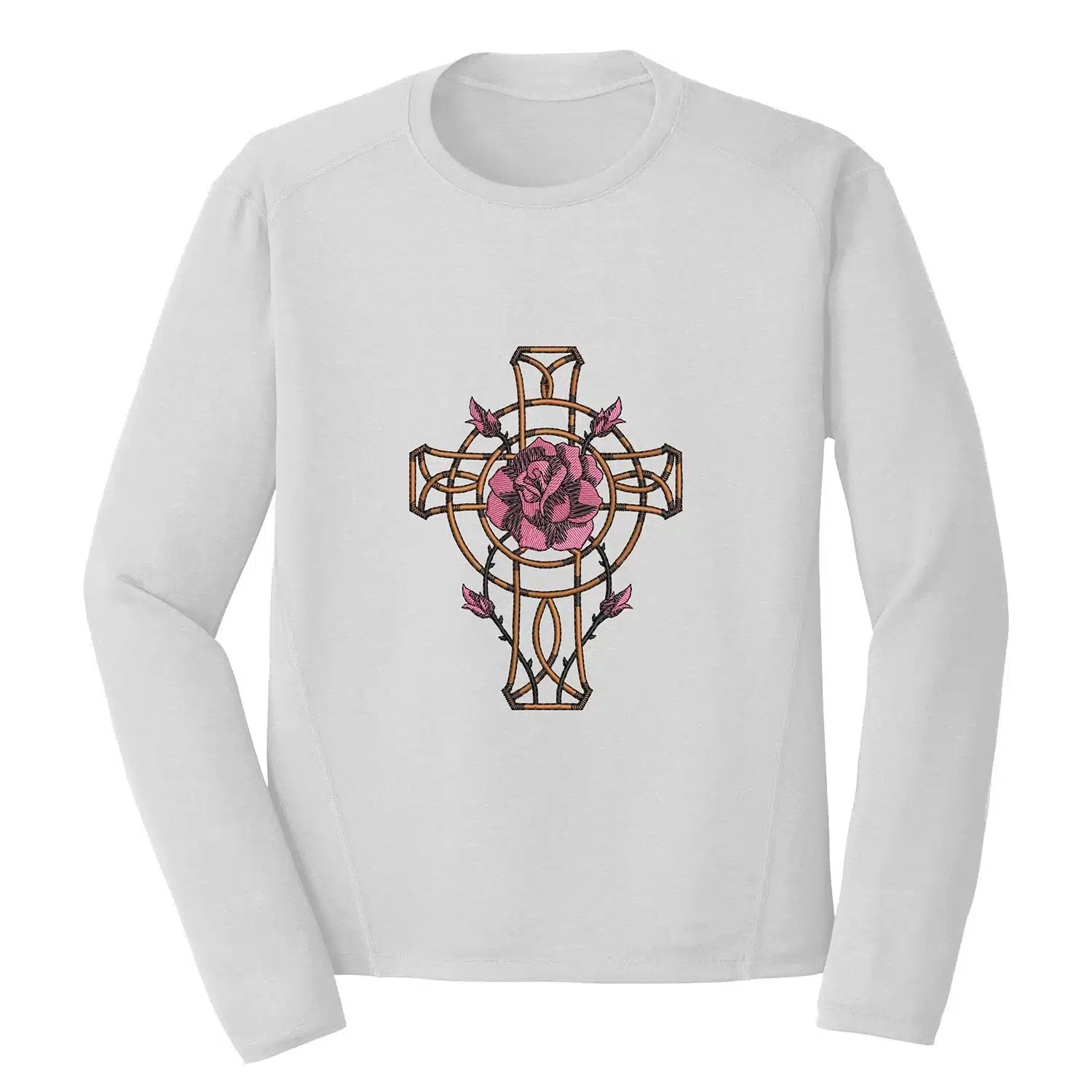 Floral Cross Embroidery Design - Christian Embroidery Design 1 Mockup RLG62