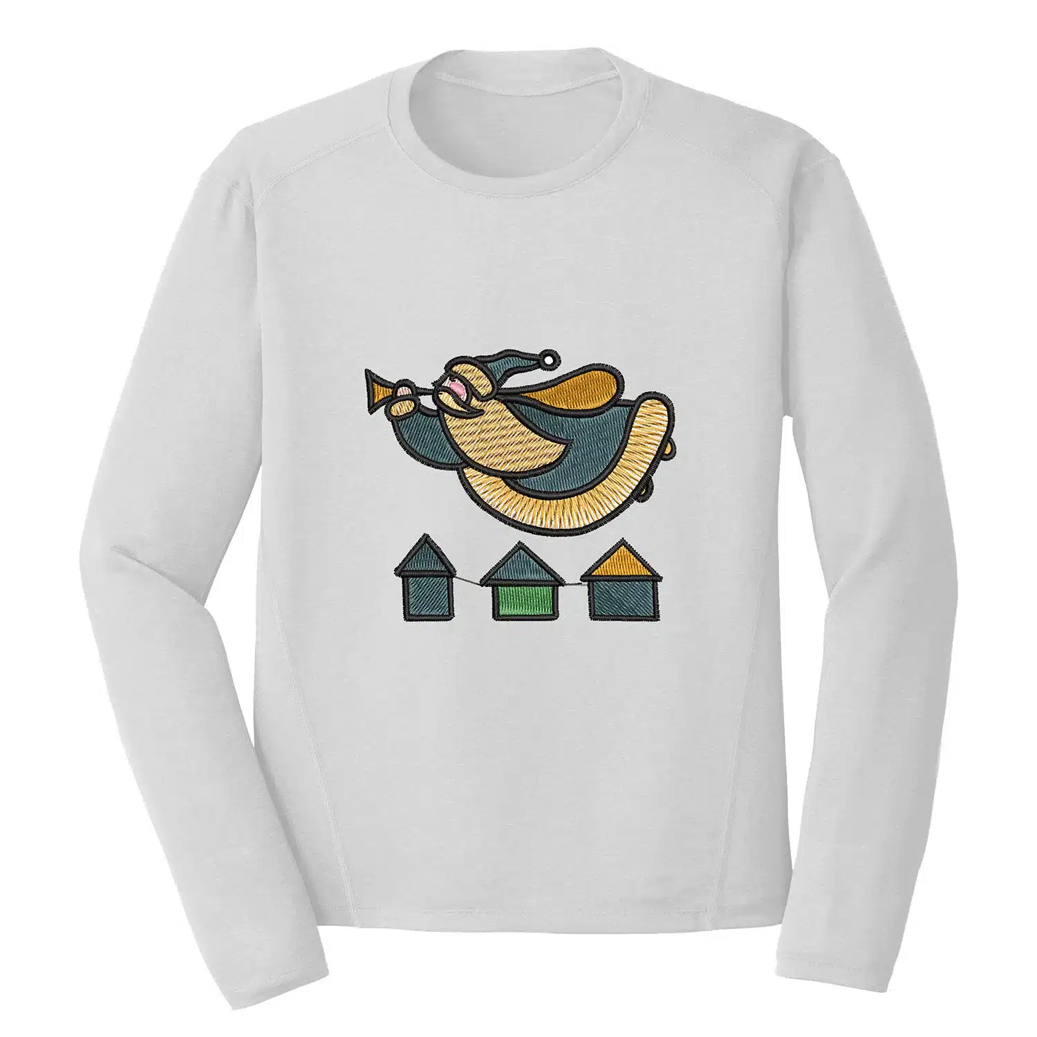 Gnome Angel with Trumpet Embroidery Design - Christian Embroidery Design 1 Mockup RLG91