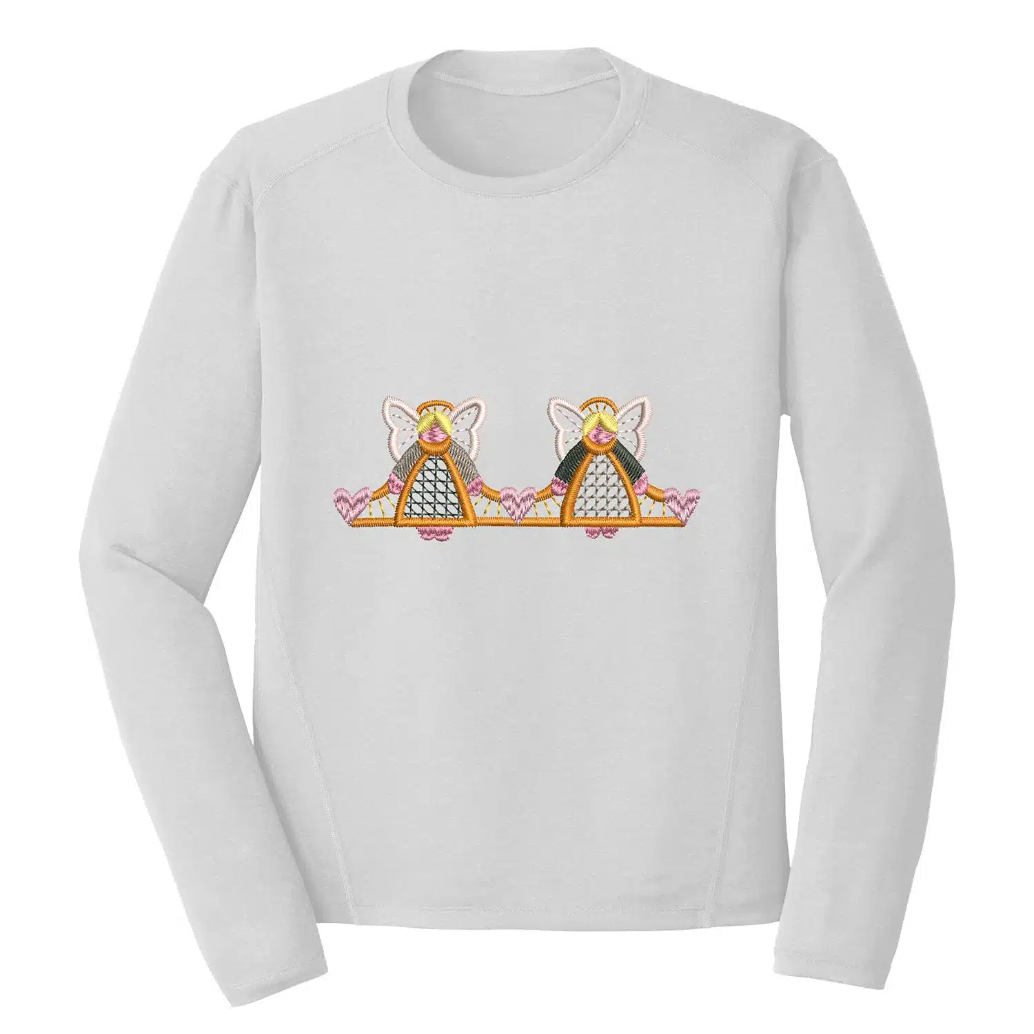 Twin Angels Embroidery Design - Christian Embroidery Design 1 Mockup RLG96