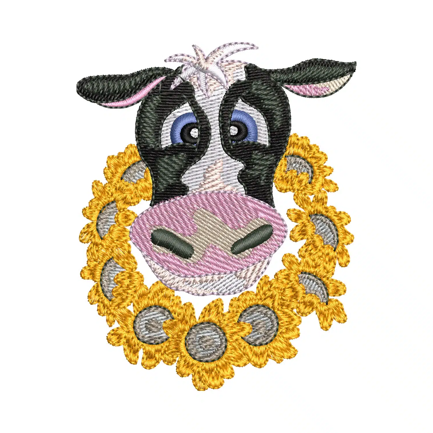 Floral Cow Necklace Embroidery Design