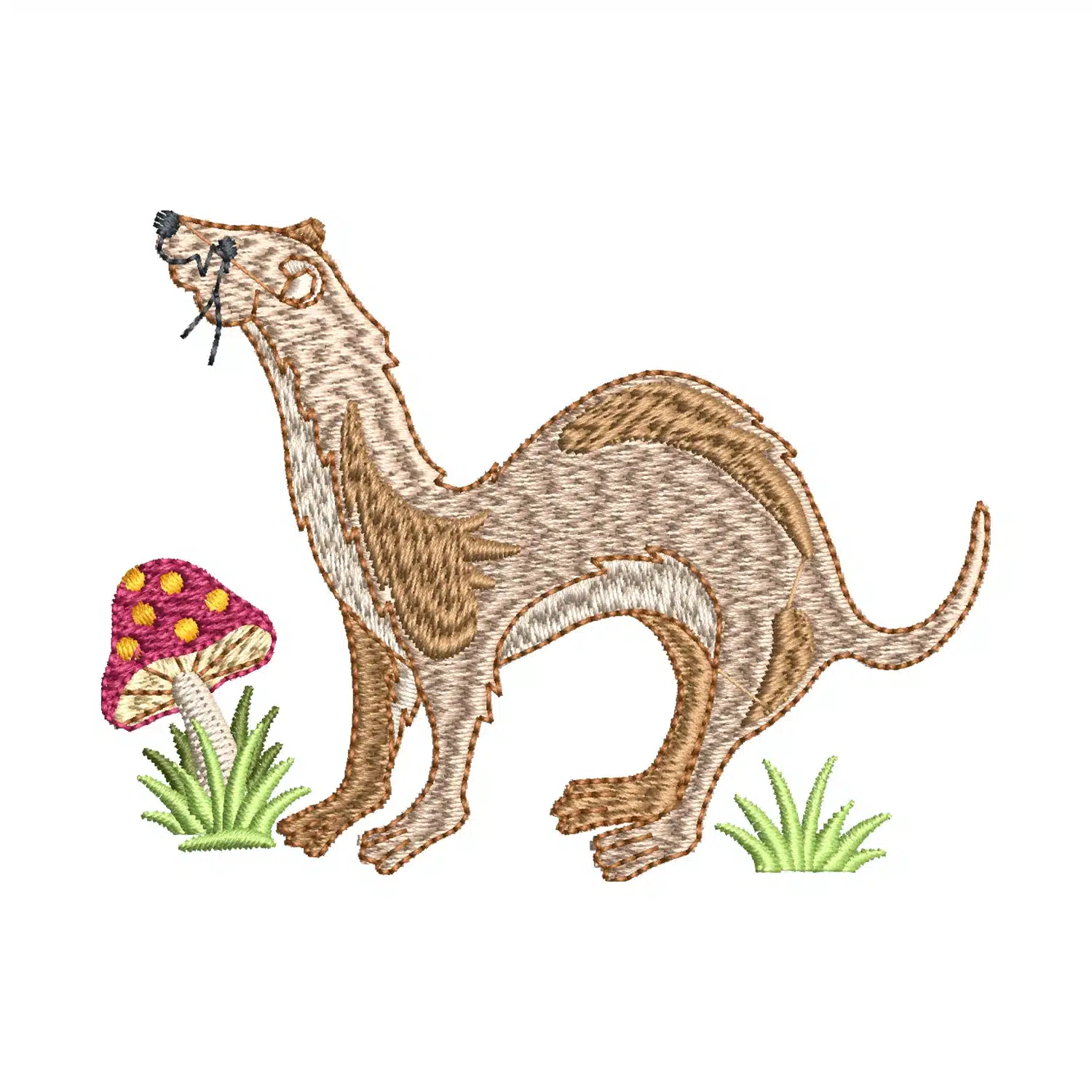 Floral Mongoose Embroidery Design