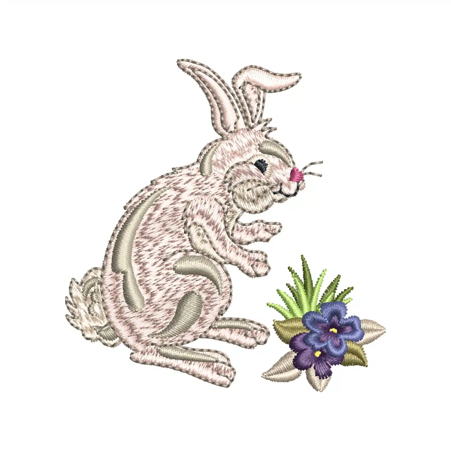 Floral Rabbit Embroidery Design