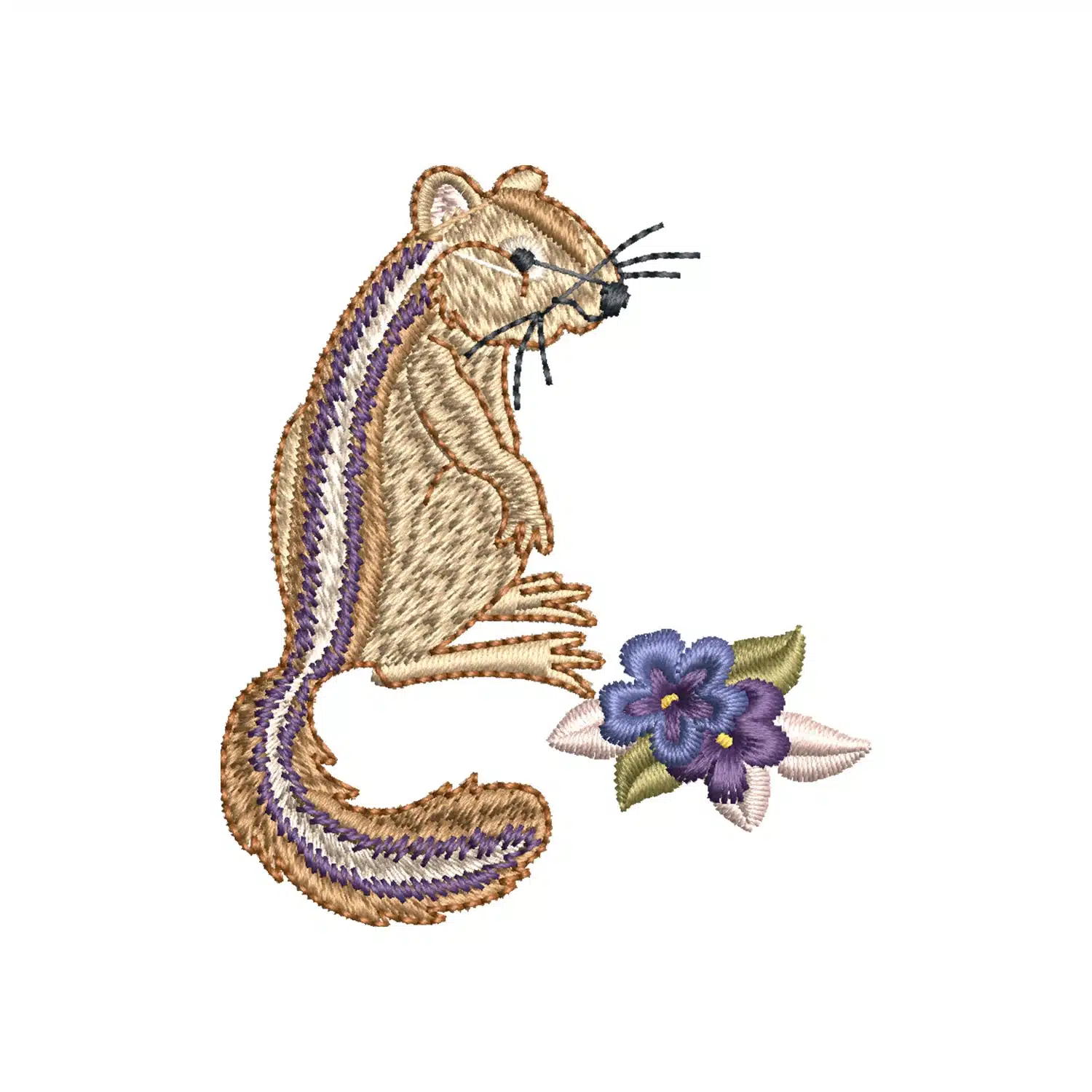 Floral Squirrel Embroidery Design