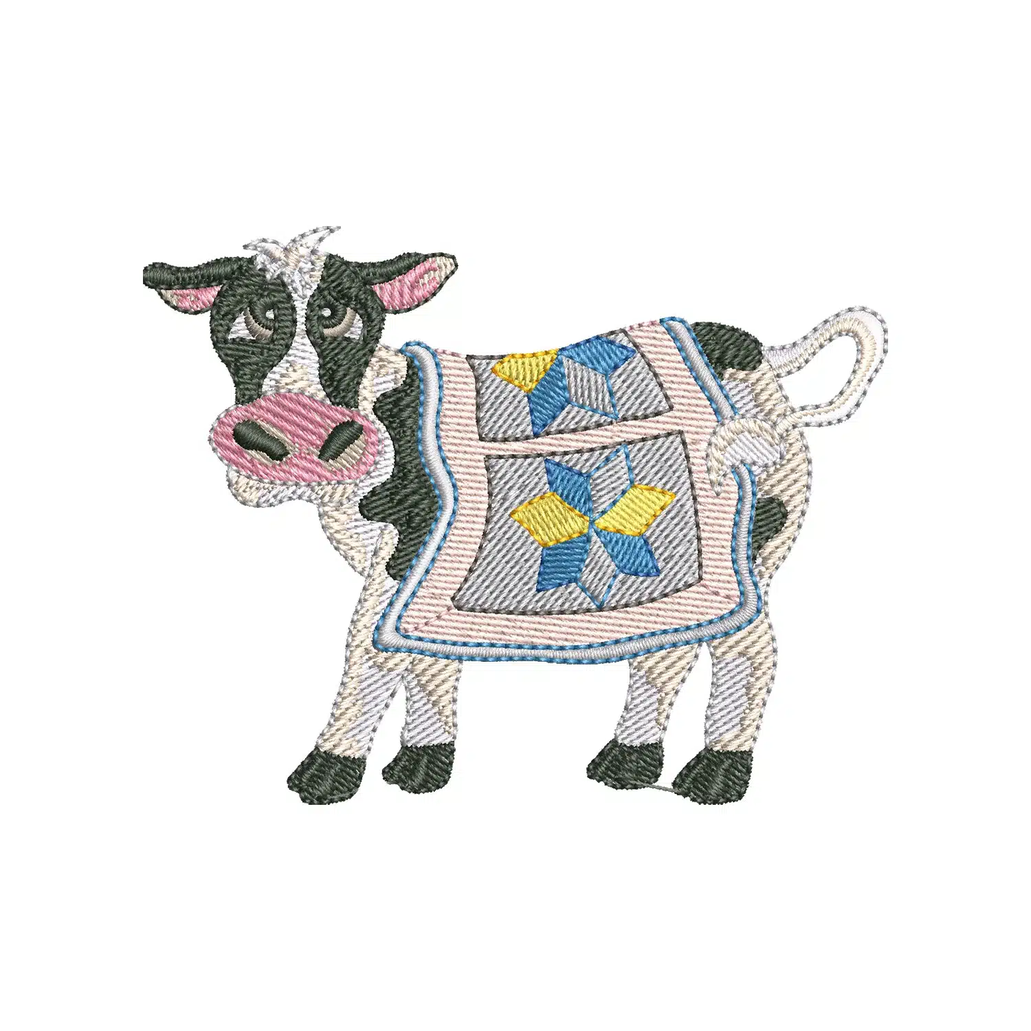 Cow in a Blanket Embroidery Design