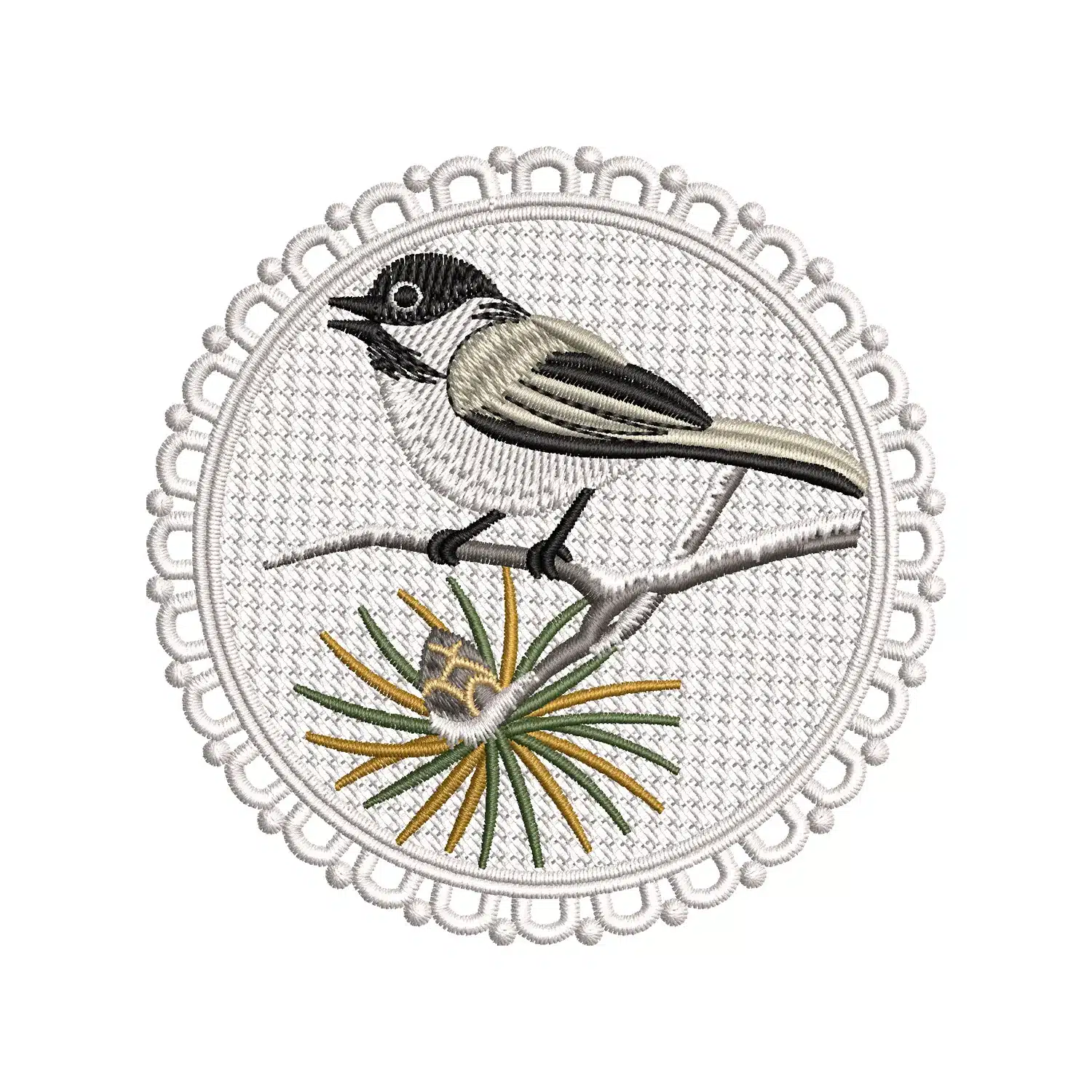 Sparrow On a Branch Embroidery Design