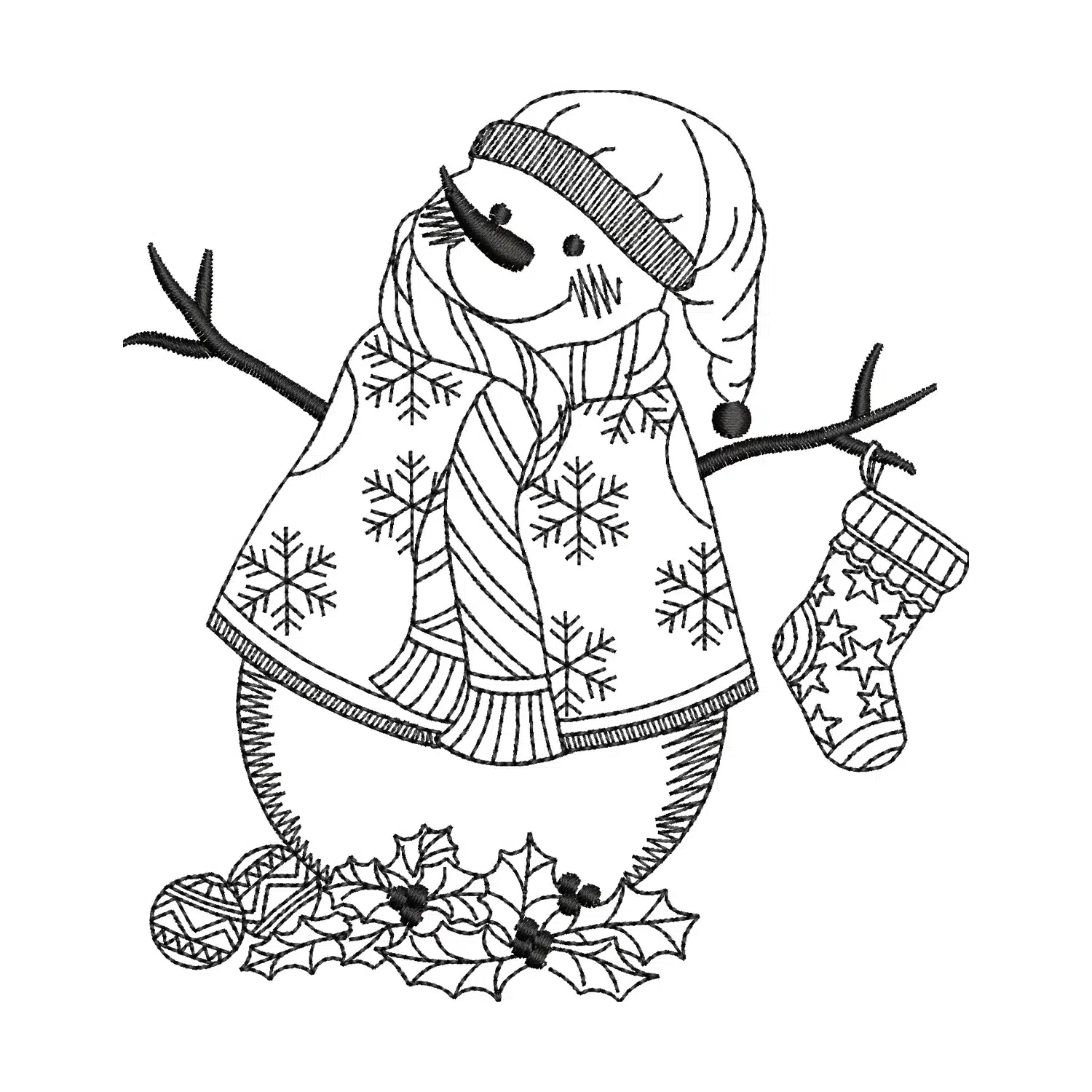 Snowman Embroidery Design