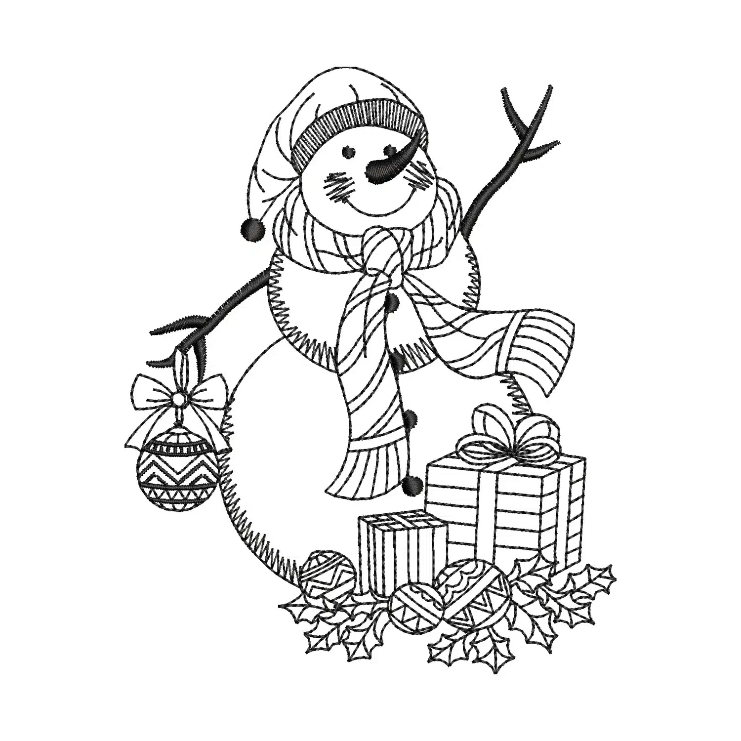 Snowman Embroidery Design