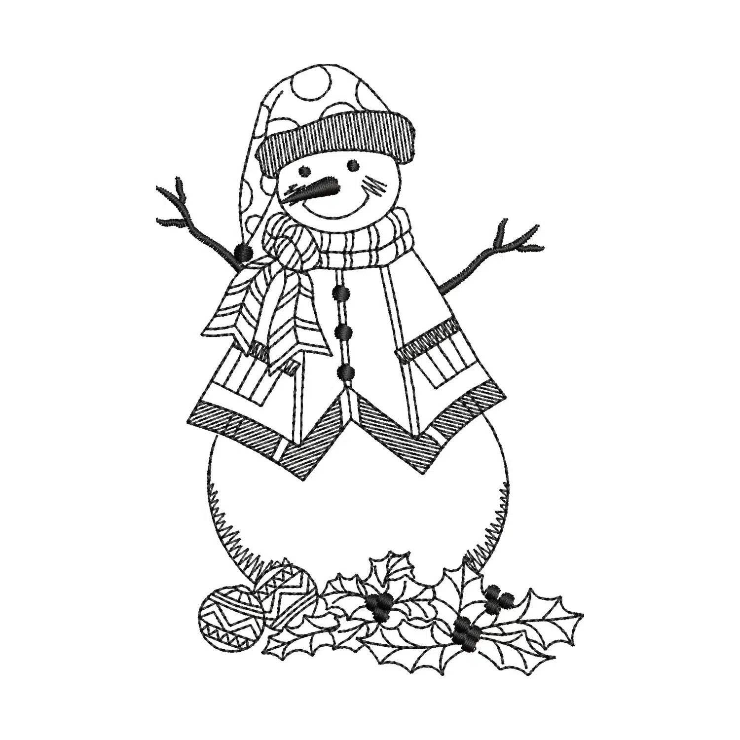 Snowman Embroidery Design