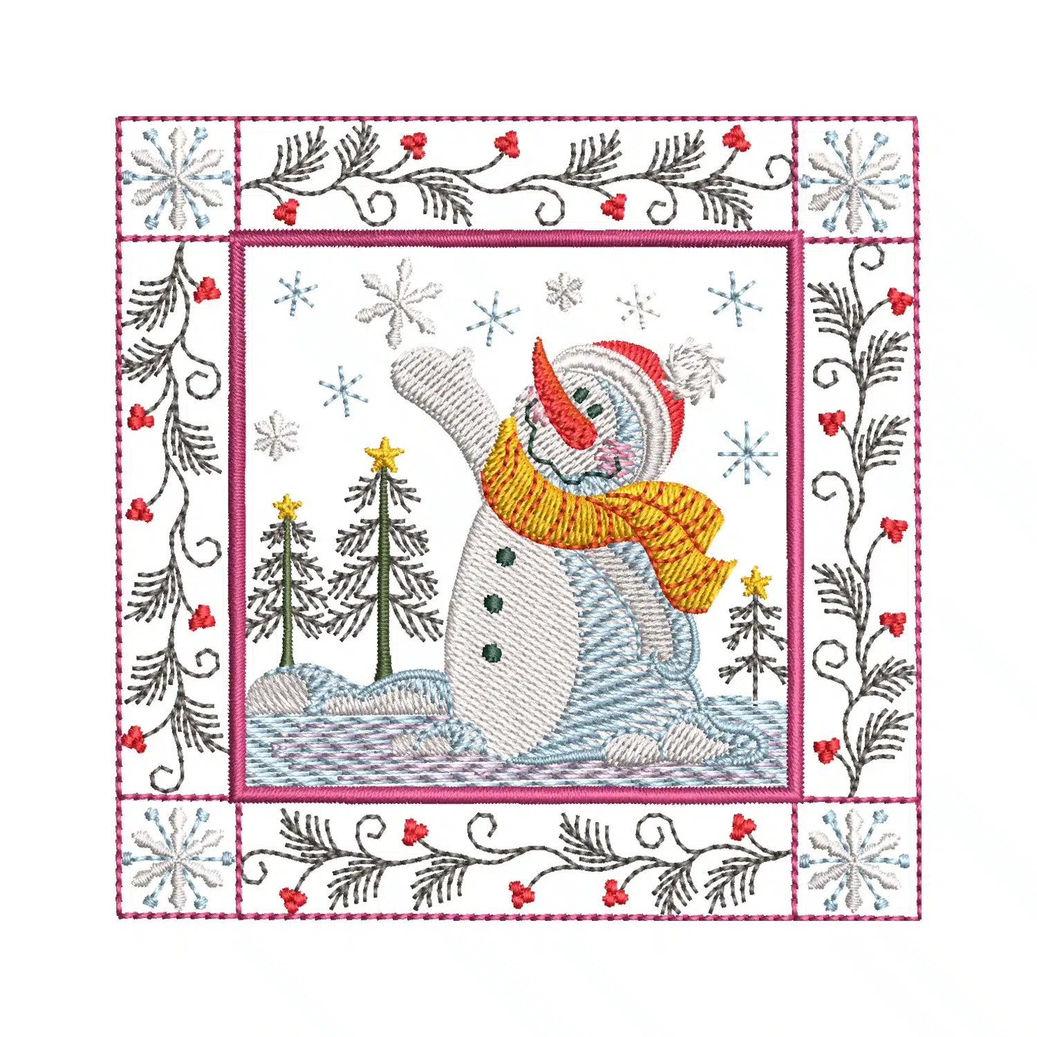 Snowman Embroidery Design Snowman Embroidery Design