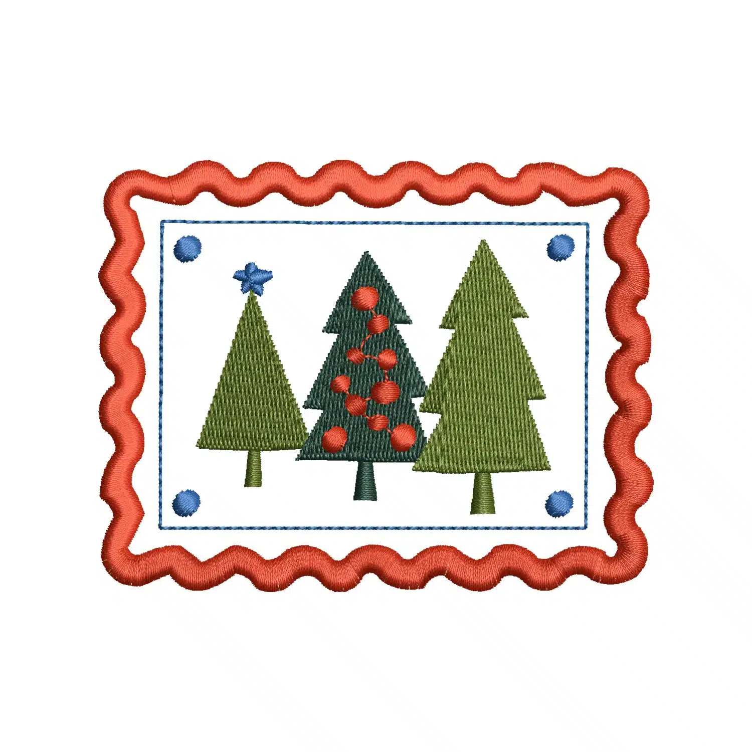 Christmas Tree Frame Embroidery Design