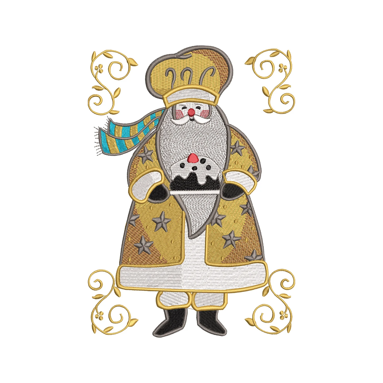 Baker Santa Embroidery Design
