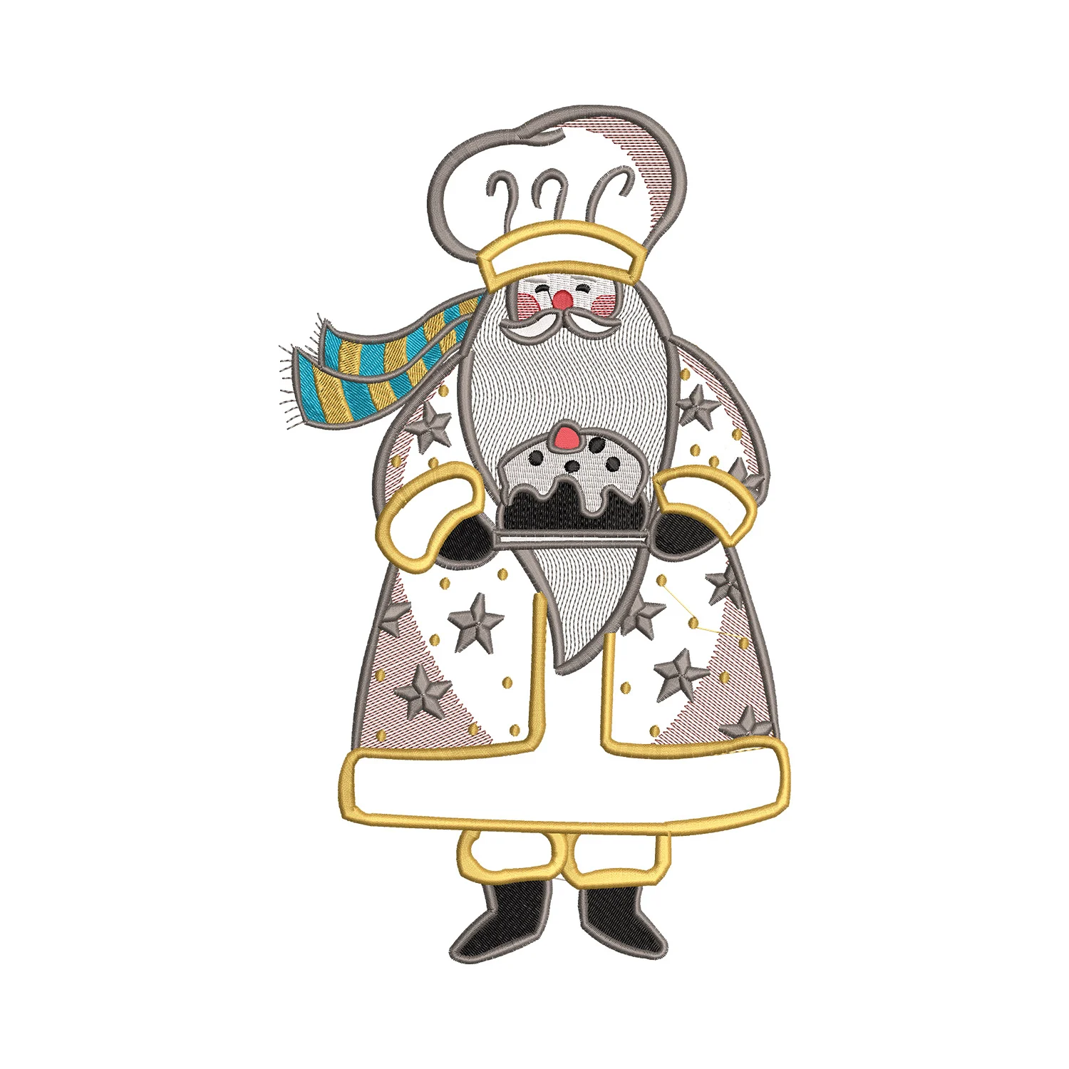 Baker Santa Embroidery Design