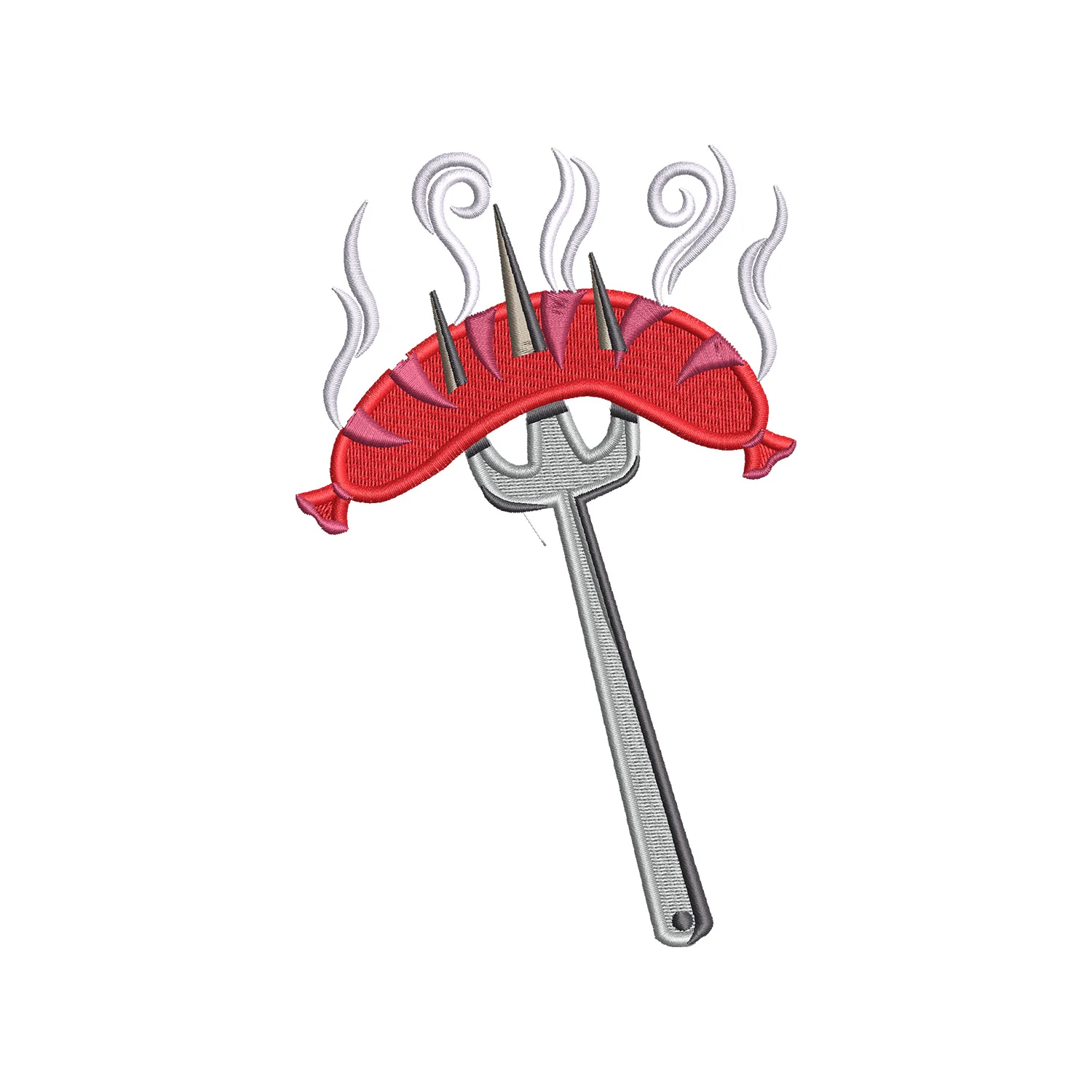 Grilled Sausage Embroidery Design