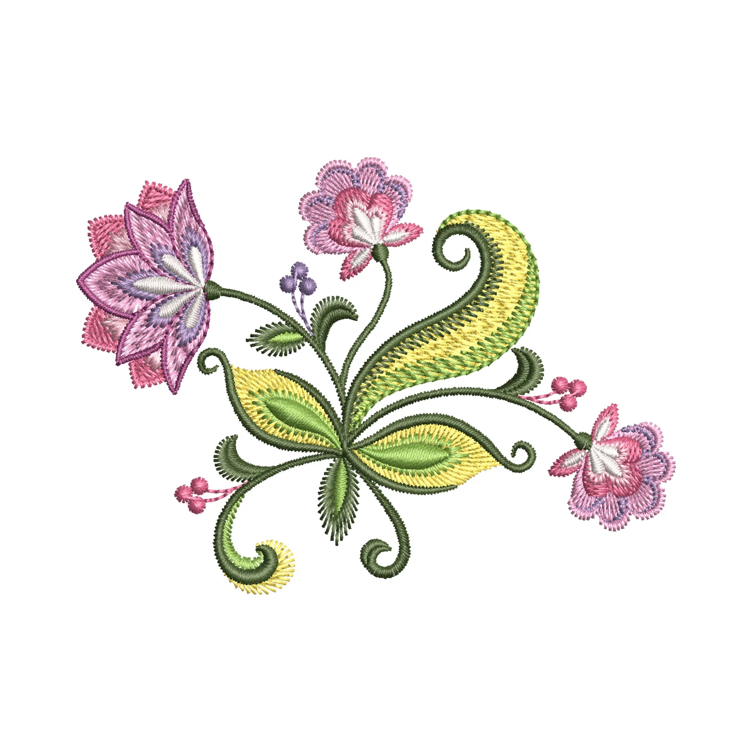 Floral Lotus Embroidery Design