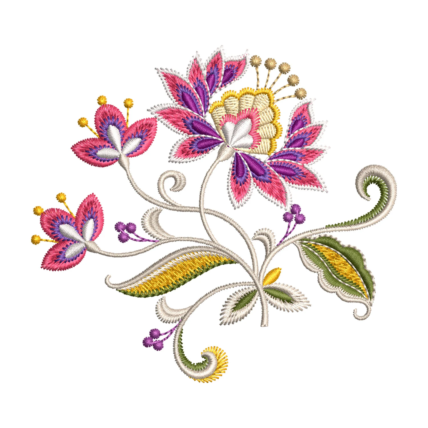 Floral Viola Embroidery Design