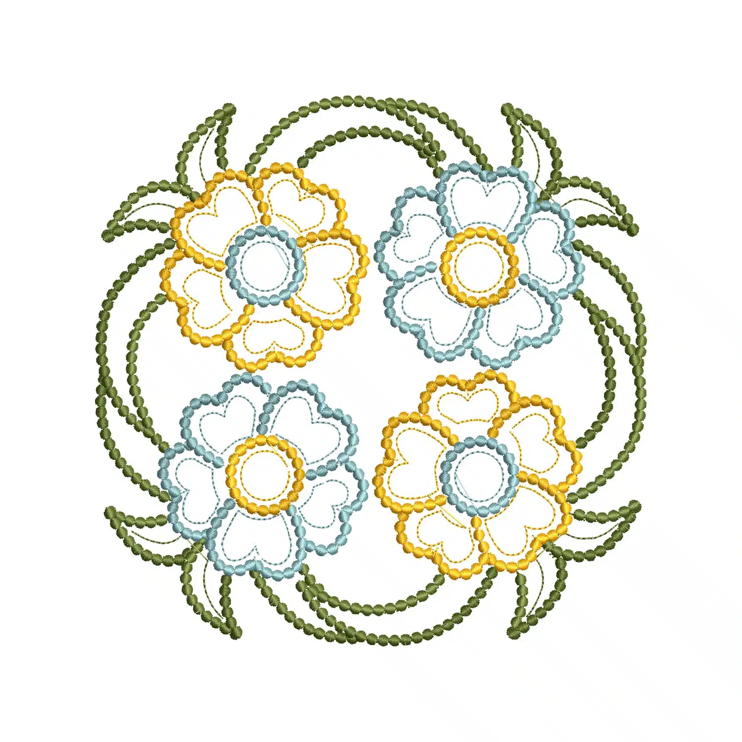 Floral Quilt Embroidery Design Floral Quilt Embroidery Design