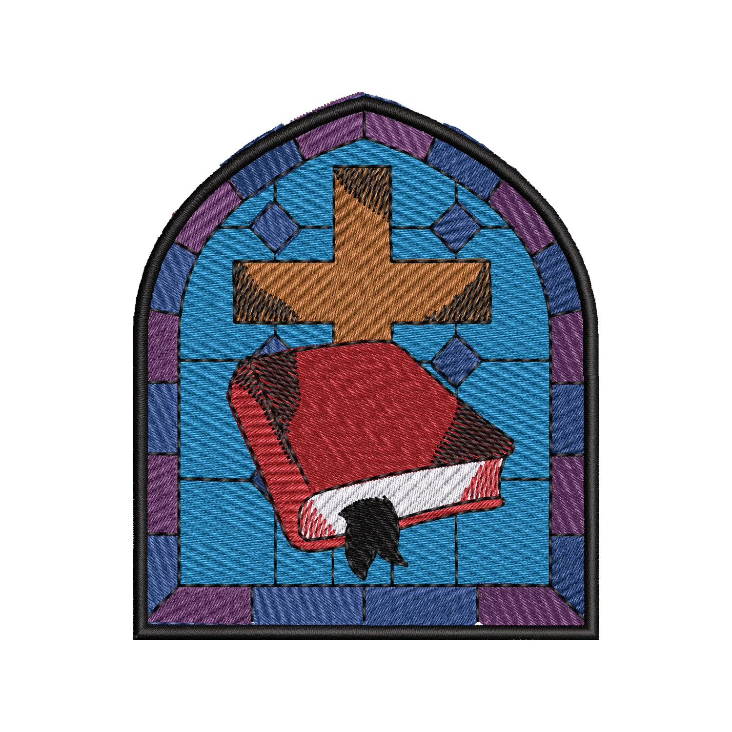Bible Cross Window Embroidery Design